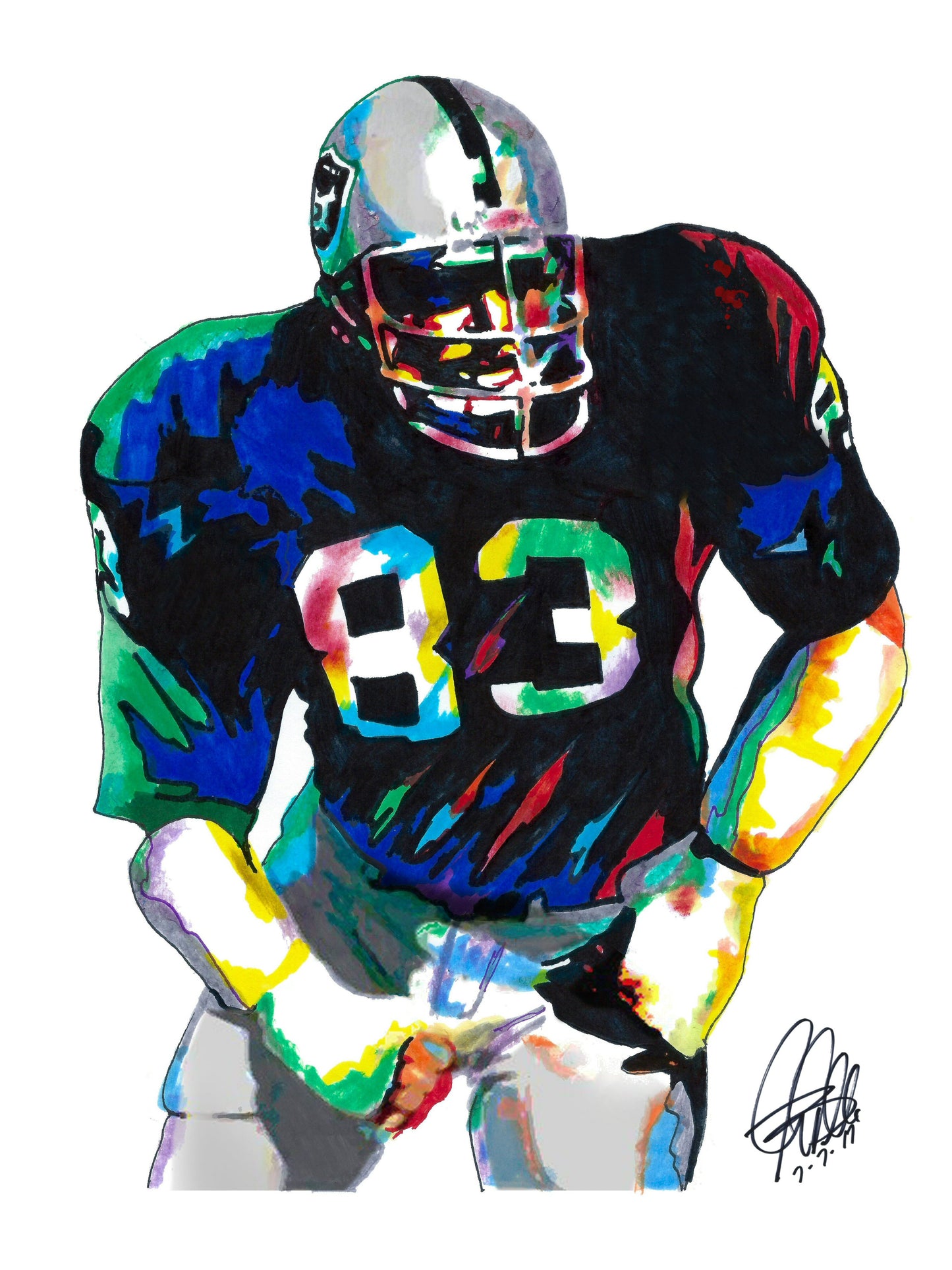 Ted Hendricks Raiders Mad Stork LB Football Sports Poster Print Wall Art 18x24