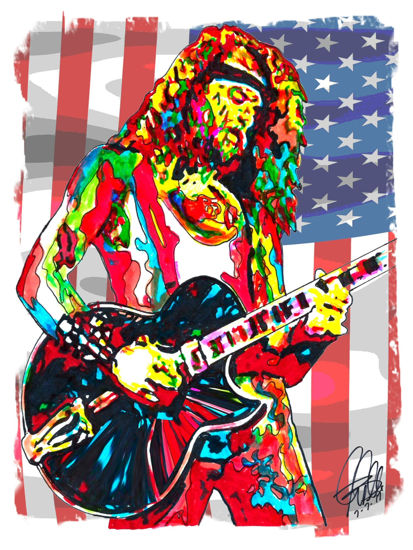 Ted Nugent Guitar Hard Rock Music Poster Print Wall Art 18x24