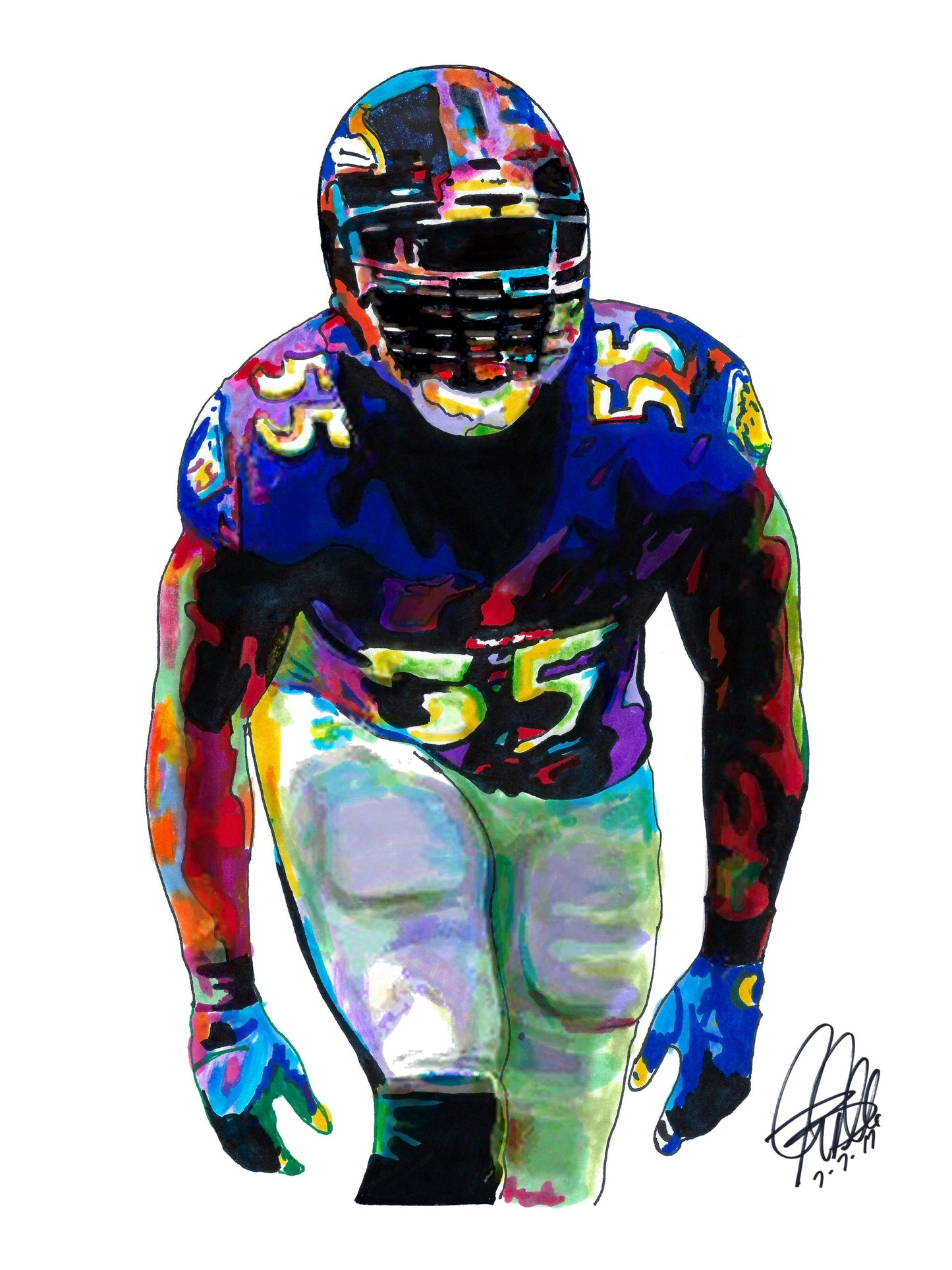 Terrell Suggs Baltimore Ravens Football Sports OLB Poster Print Wall Art 18x24