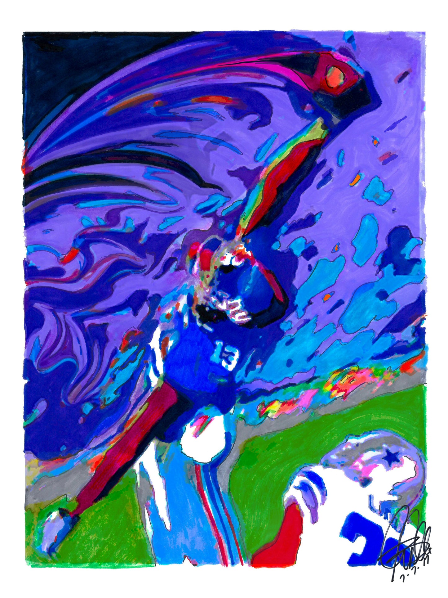 Odell Beckham Jr New York Giants Football Sports Poster Print Wall Art 8.5x11
