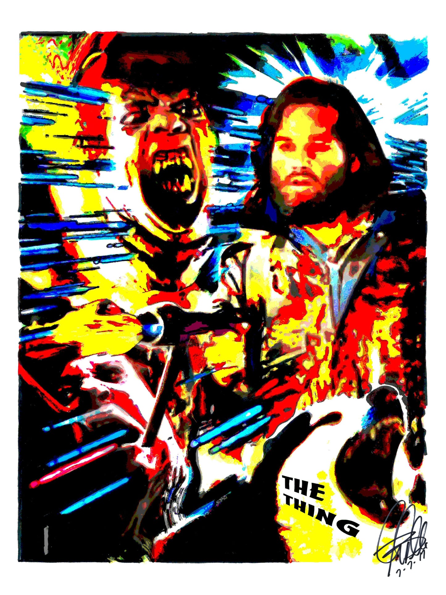 The Thing John Carpenter Kurt Russell Horror Film Poster Print Wall Art 8.5x11