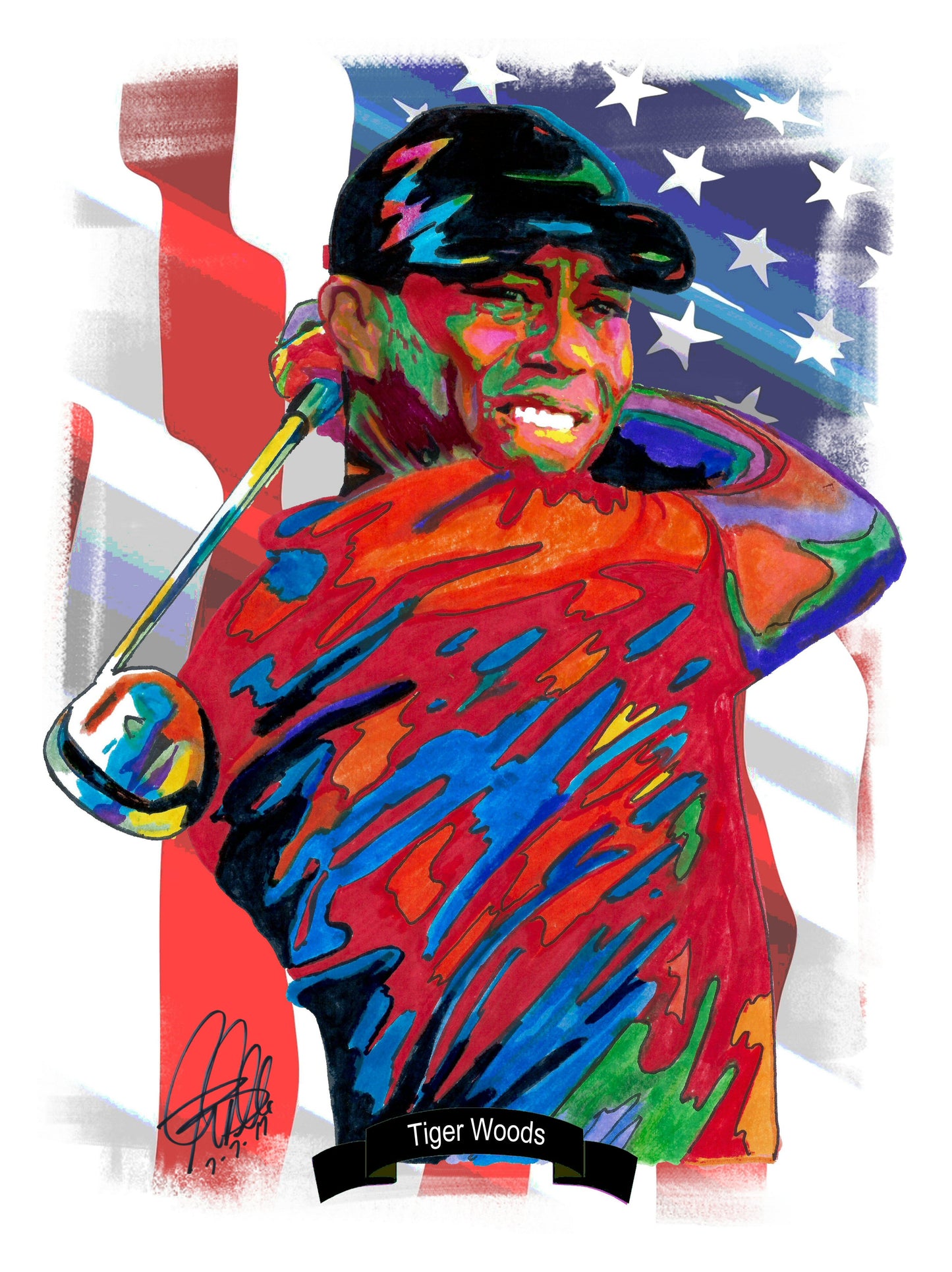 Tiger Woods Golf Poster Print Wall Art 18x24