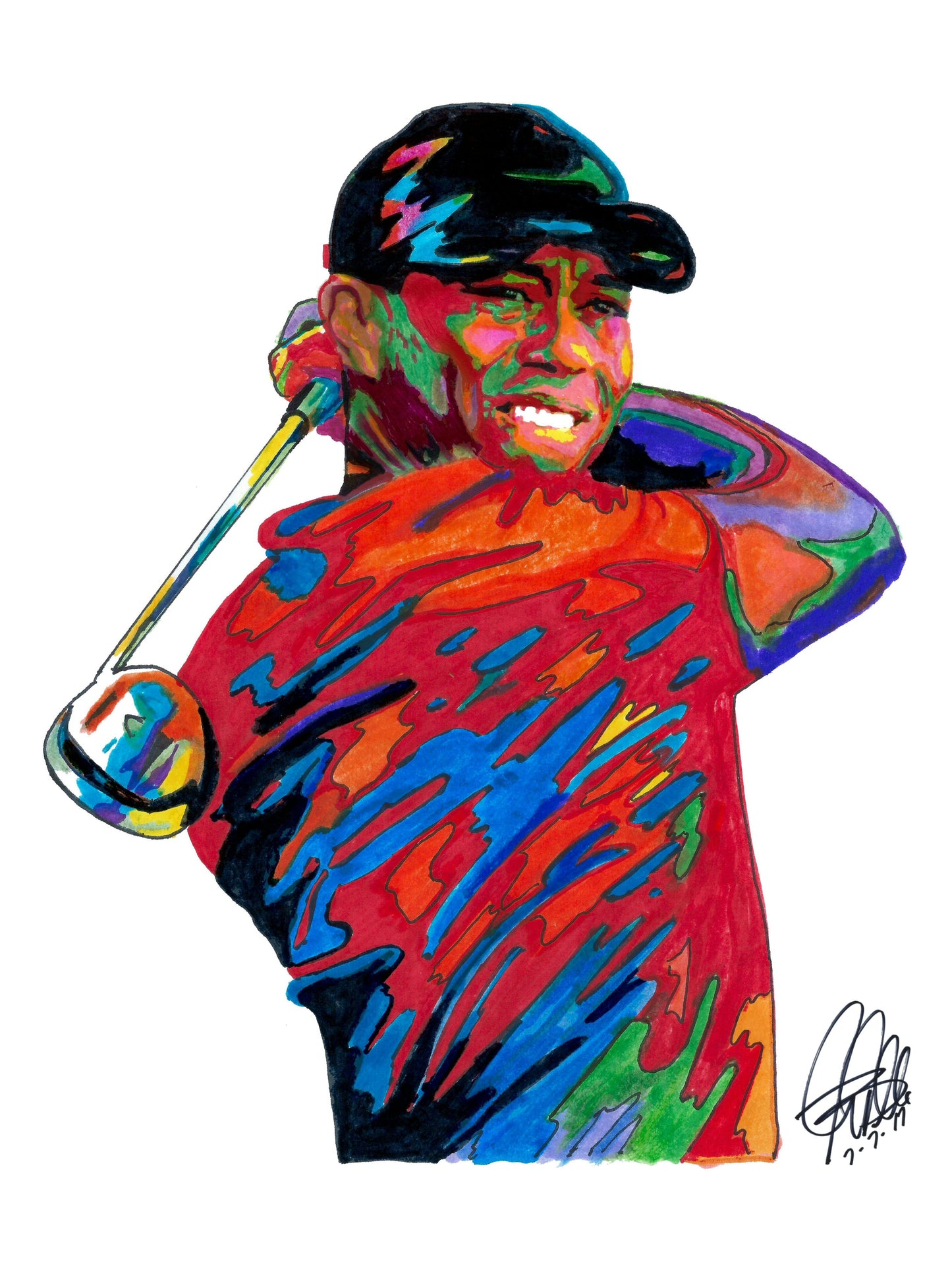 Tiger Woods Golf Sports Poster Print Wall Art 18x24