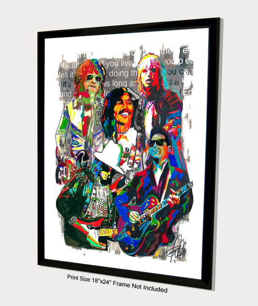 Traveling Wilburys Dylan Harrison Petty Rock Music Poster Print Wall Art 18x24