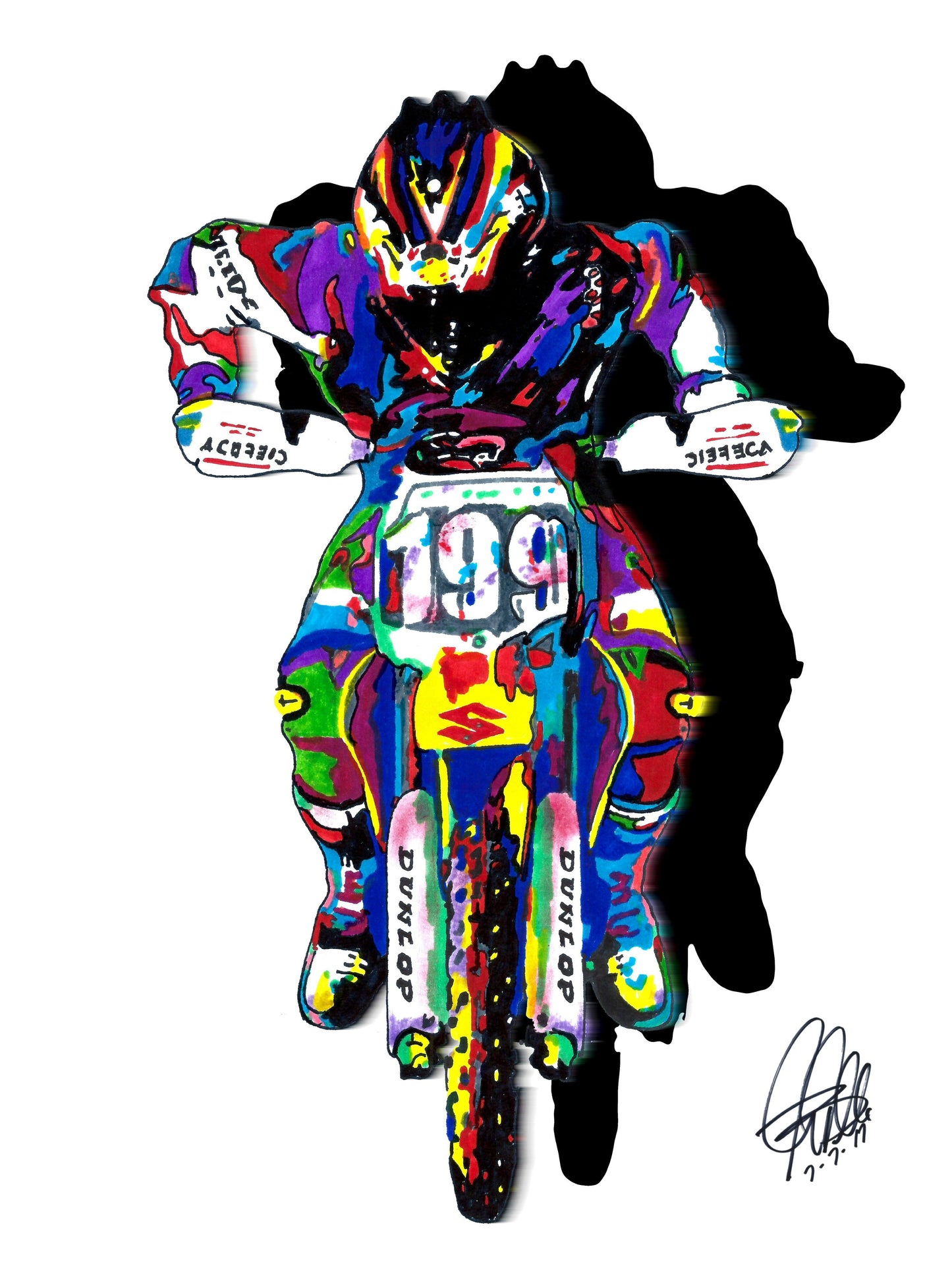 Travis Pastrana Motocross Freestyle Dirt Bike Poster Print Wall Art 8.5x11