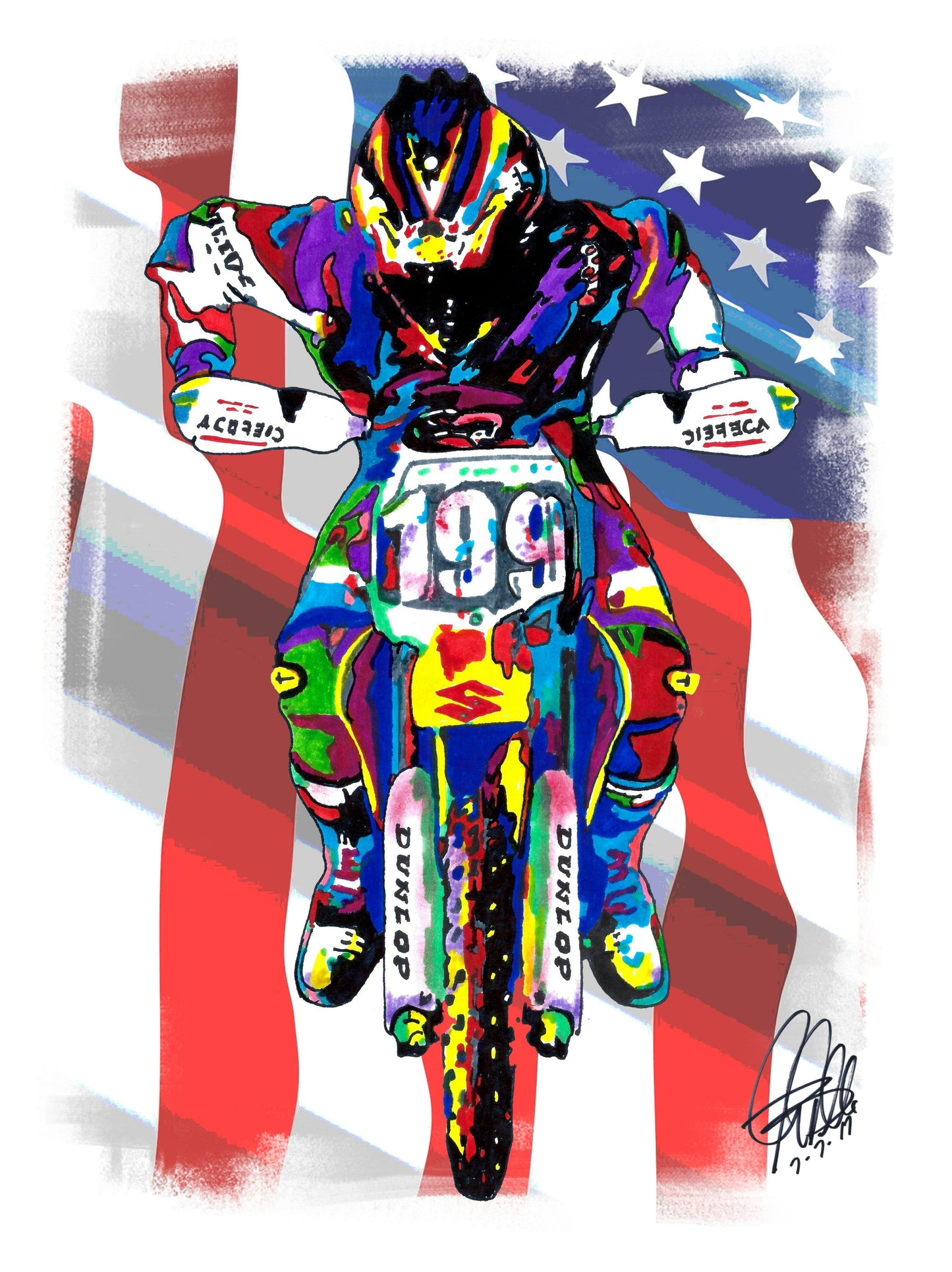 Travis Pastrana Freestyle Dirt Bike Motorcycle Poster Print Wall Art 18x24