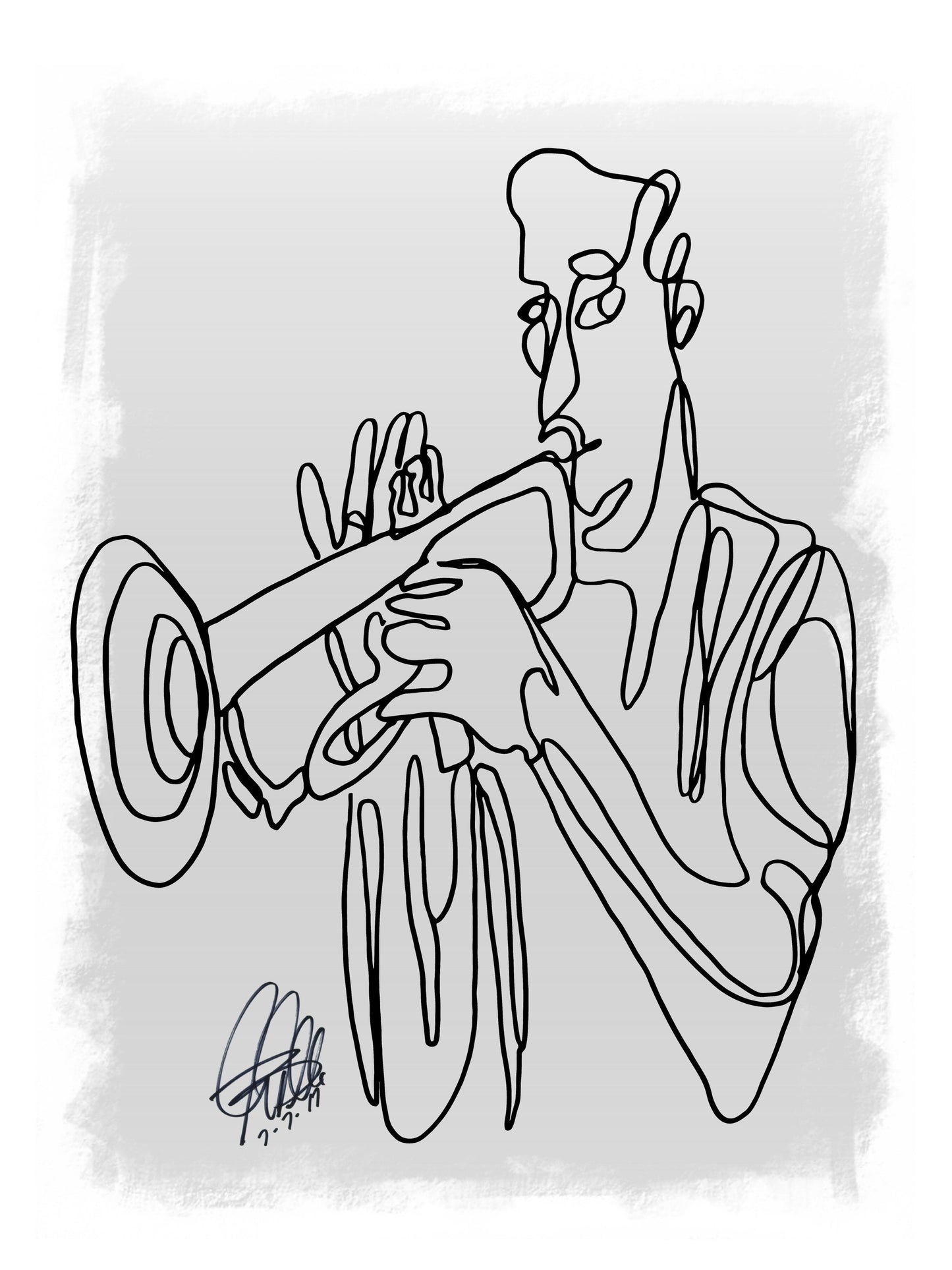 Trumpet Player Jazz Music Poster Print Wall Art 18x24