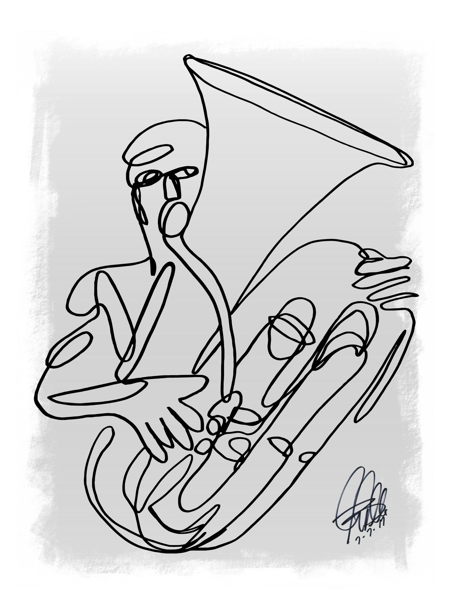 Tuba Player Music Poster Print Wall Art 18x24