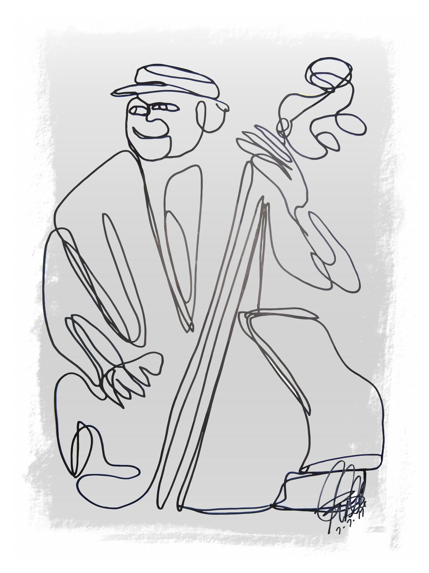 Upright Bass Player Jazz Music Poster Print Wall Art 8.5x11