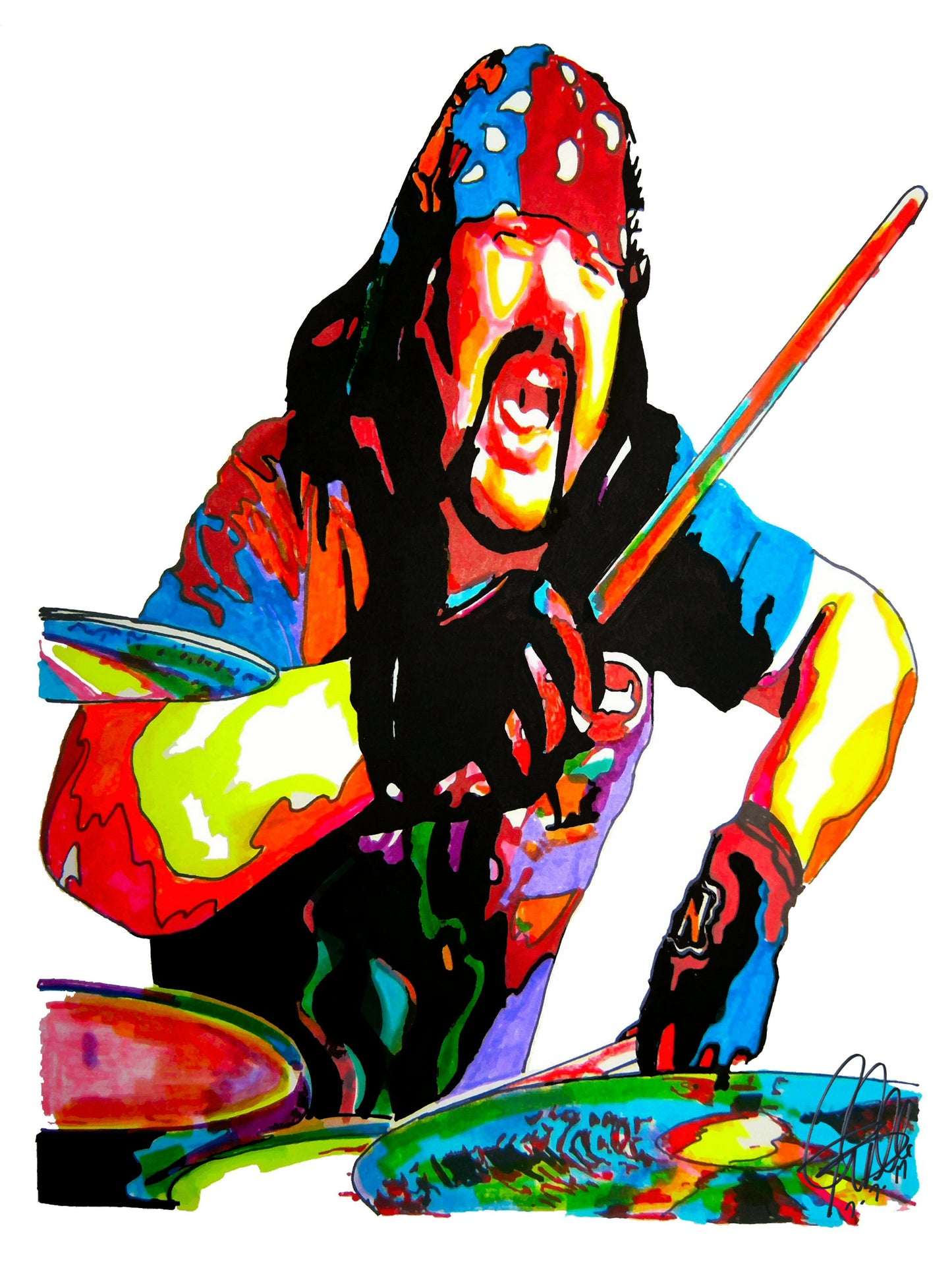 Vinnie Paul Pantera Drummer Heavy Metal Music Poster Print Wall Art 18x24