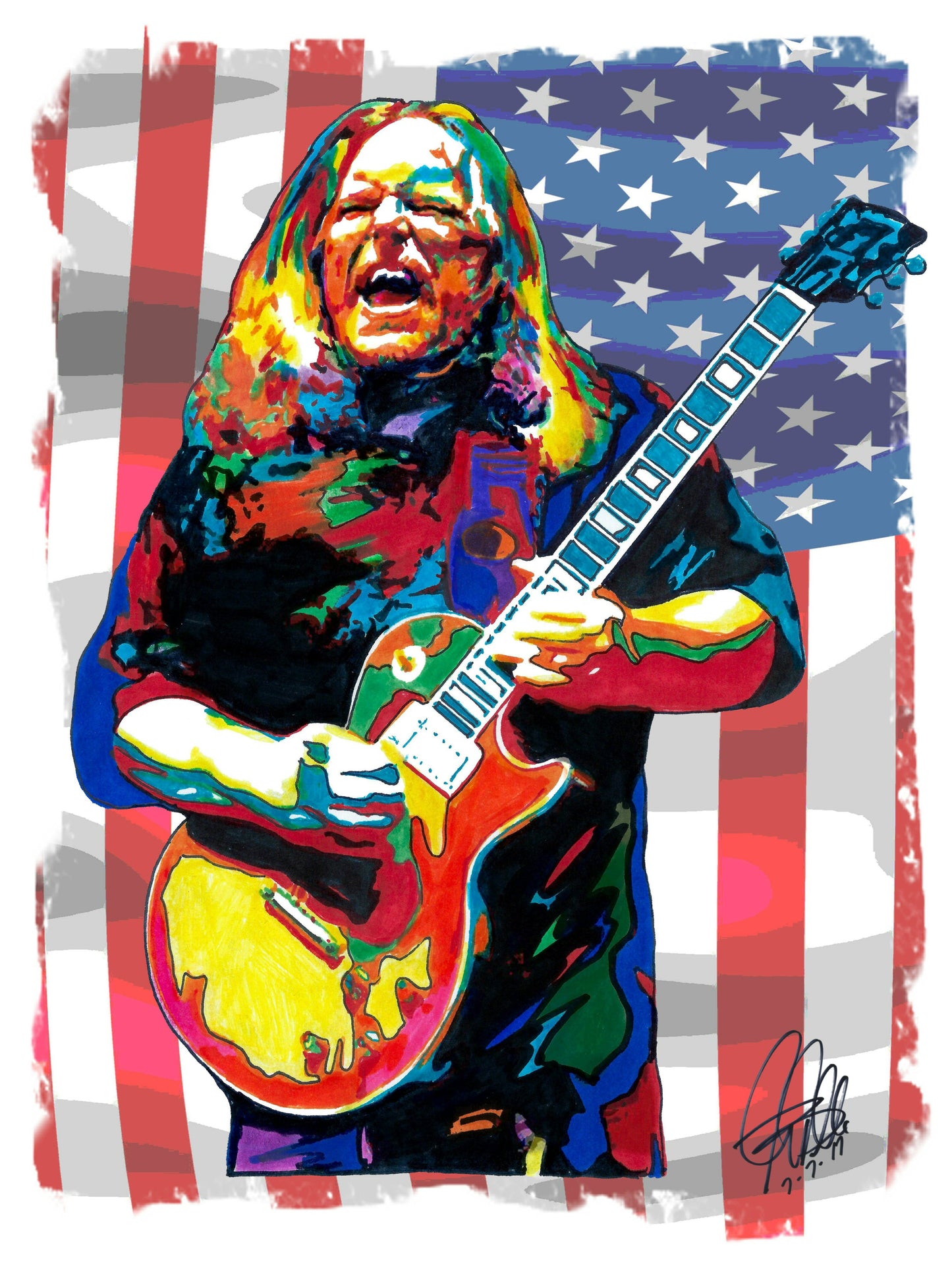 Warren Haynes Allman Brothers Guitar Rock Music Poster Print Wall Art 18x24