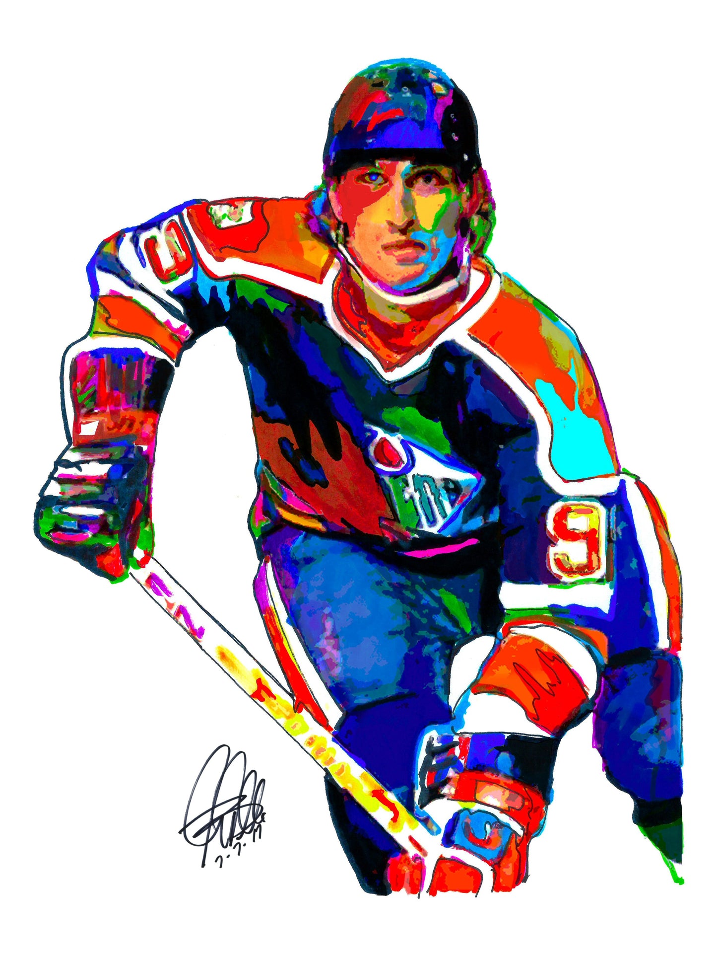 Wayne Gretzky Edmonton Oilers Ice Hockey Sports Print Poster Wall Art 18x24