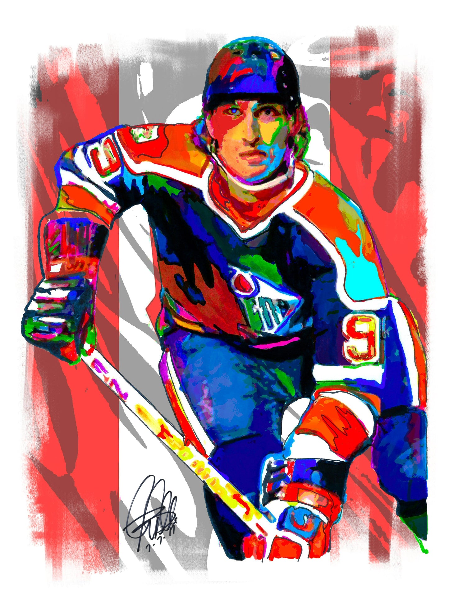 Wayne Gretzky Edmonton Oilers Ice Hockey Sports Print Poster Wall Art 18x24