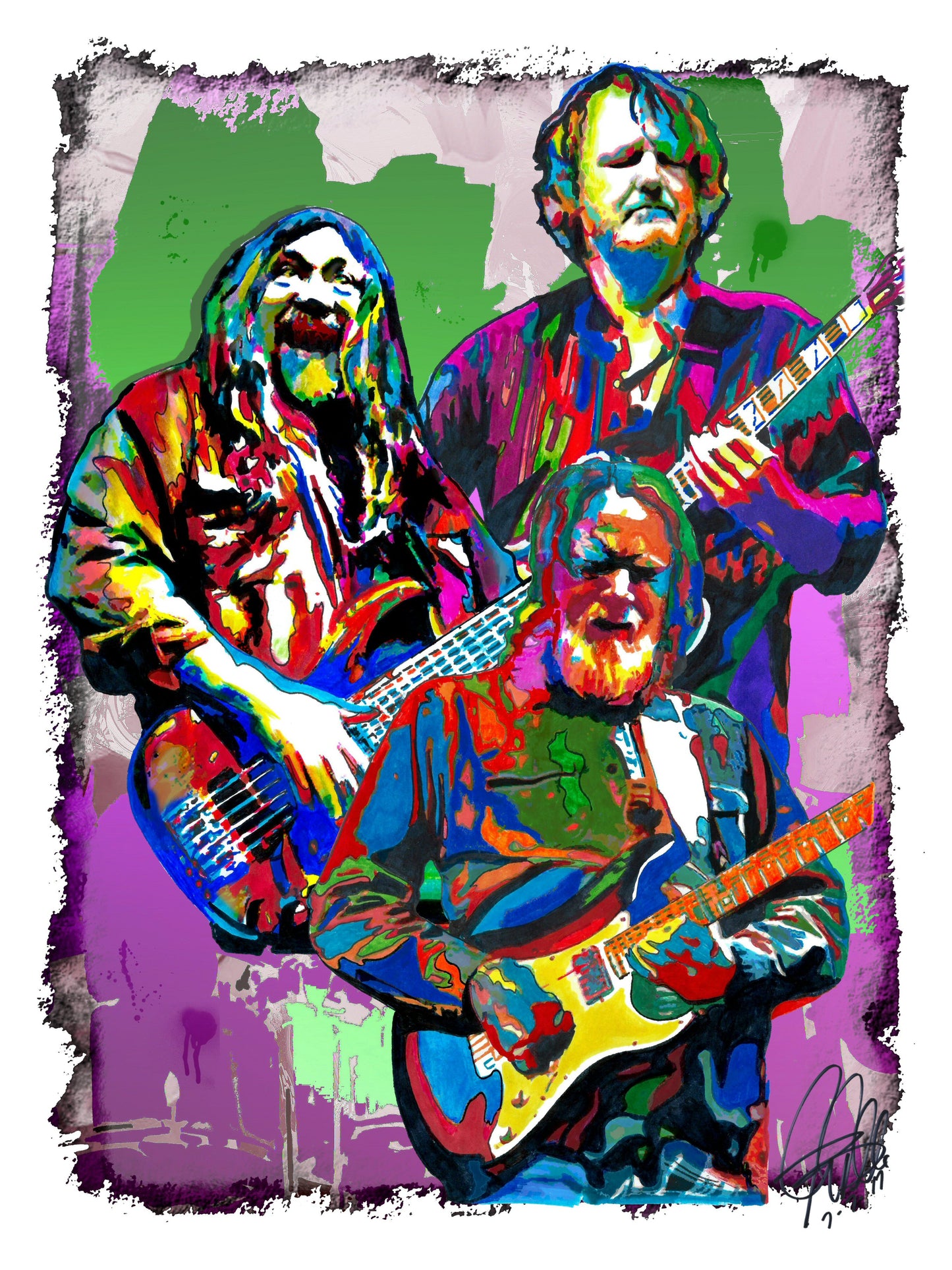 John Bell Dave Schools Jimmy Herring Rock Music Poster Print Wall Art 8.5x11