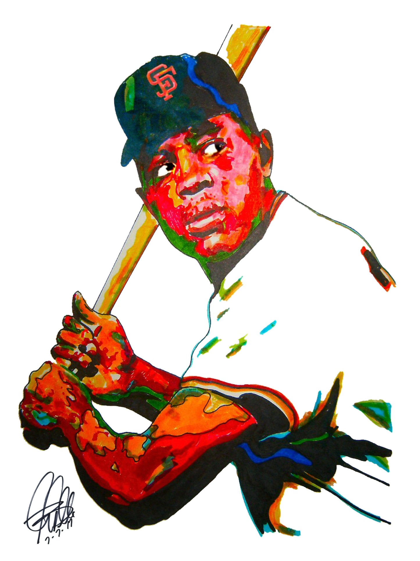 Willie Mays San Francisco Giants Sports Poster Print Wall Art 18x24