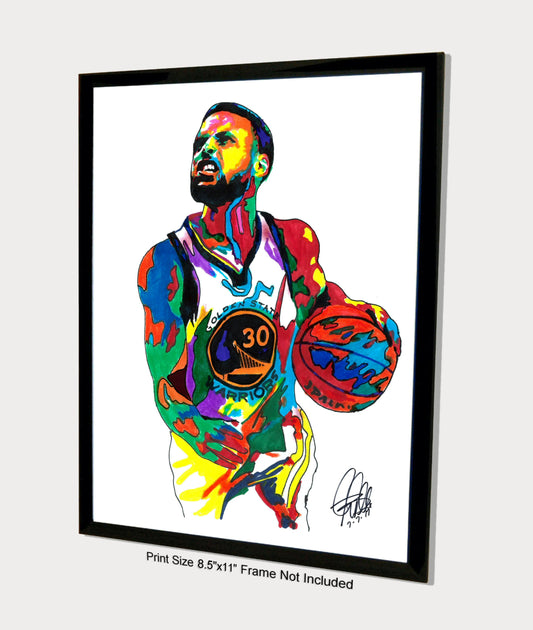 Stephen Steph Curry Golden State Warriors Basketball Poster Print 8.5x11