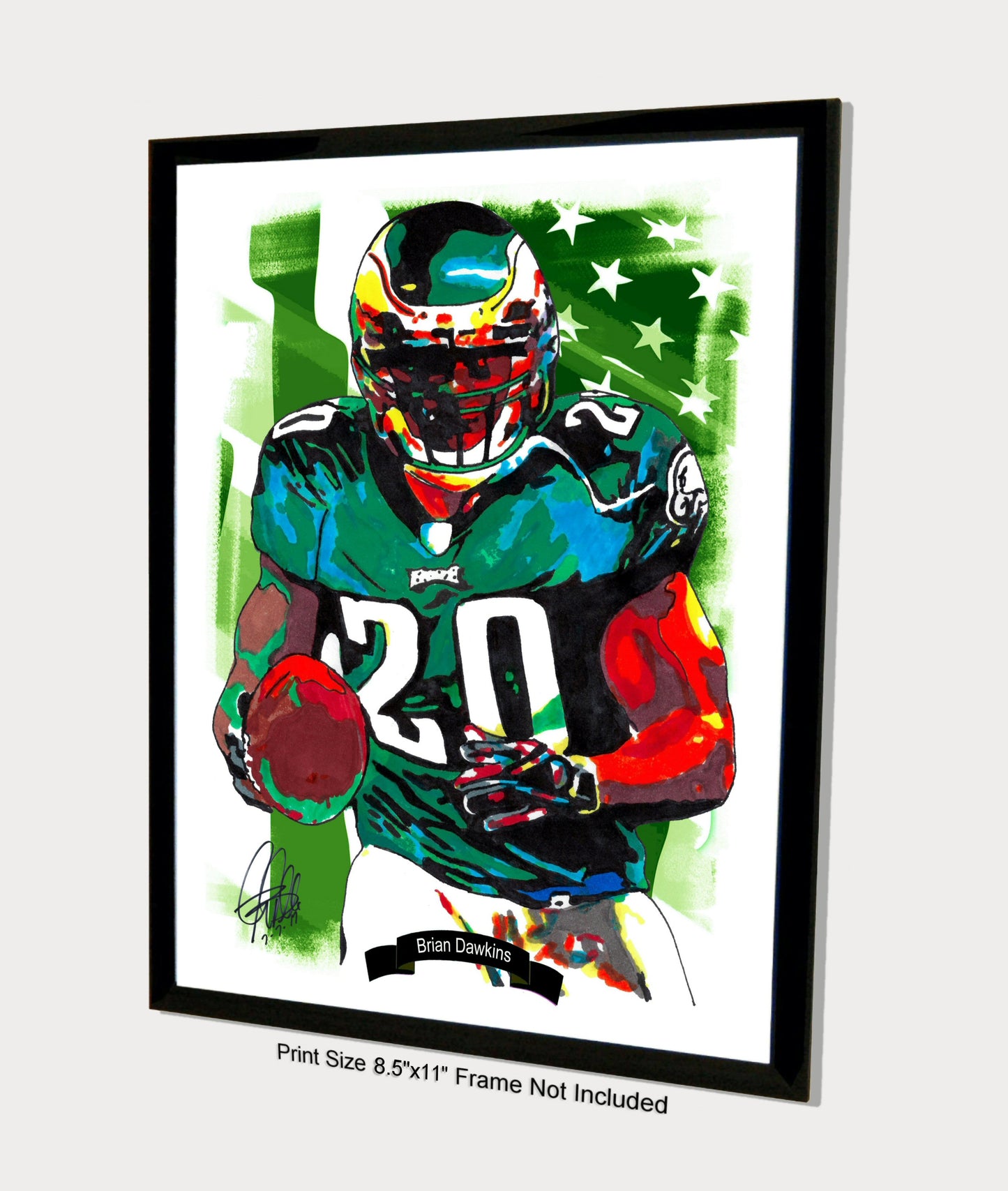 Brian Dawkins Philadelphia Eagles Football Safety Poster Print Wall Art 8.5x11