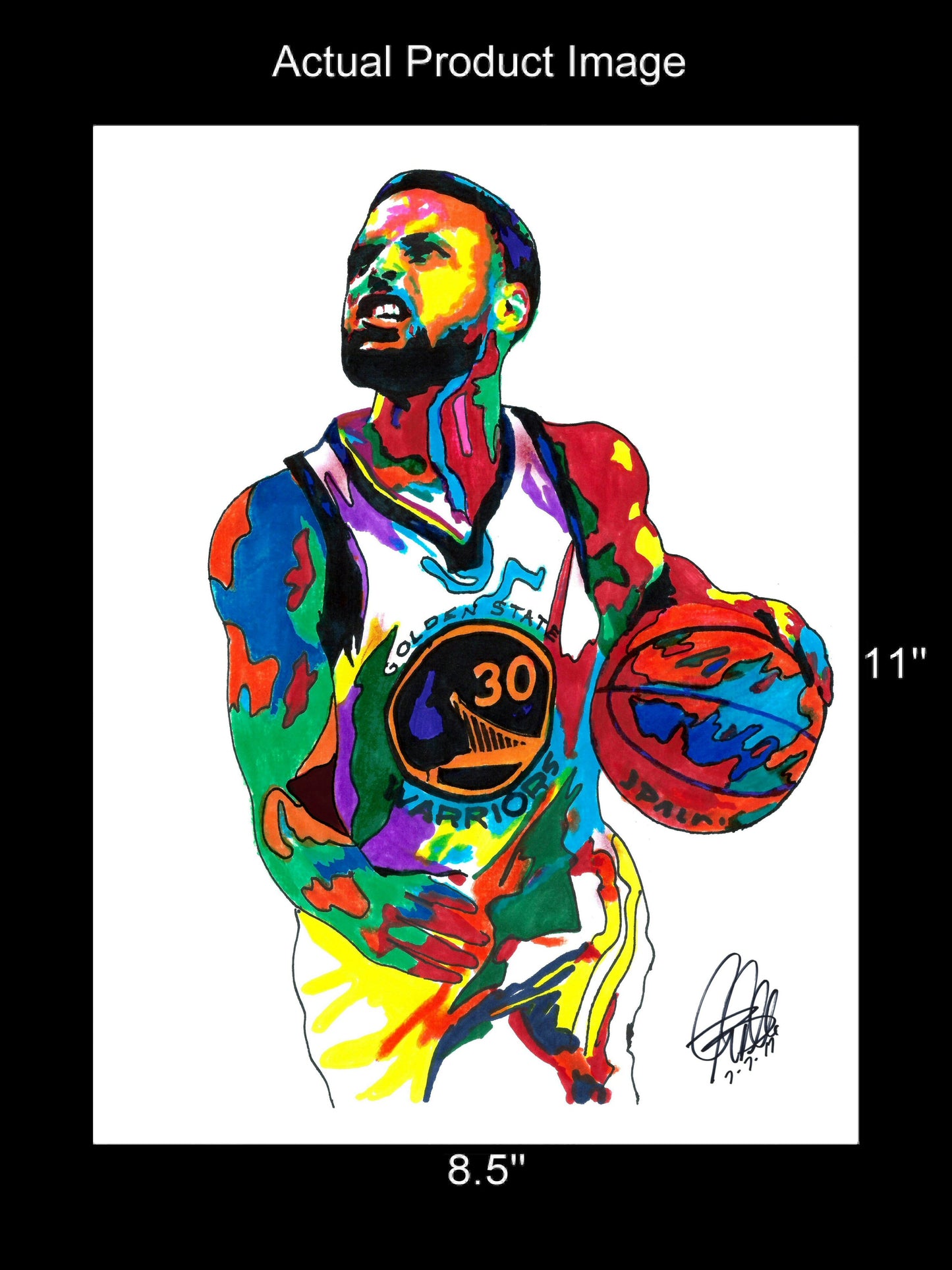 Stephen Steph Curry Golden State Warriors Basketball Poster Print 8.5x11