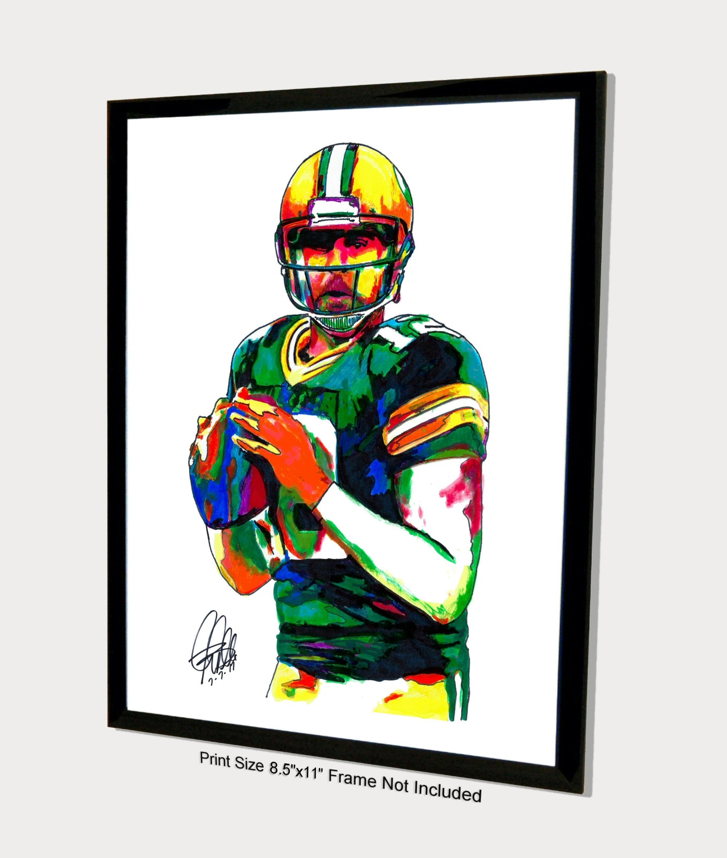 Aaron Rodgers Green Bay Packers QB Football Sports Poster Print Wall Art 8.5x11