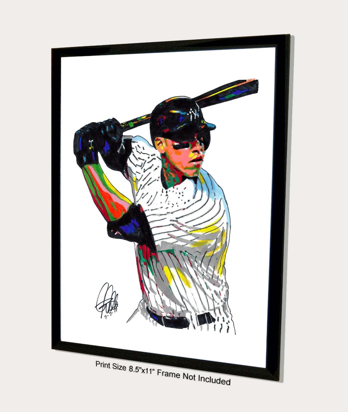 Aaron Judge New York Yankees RF Baseball Sports Poster Print Wall Art 8.5x11