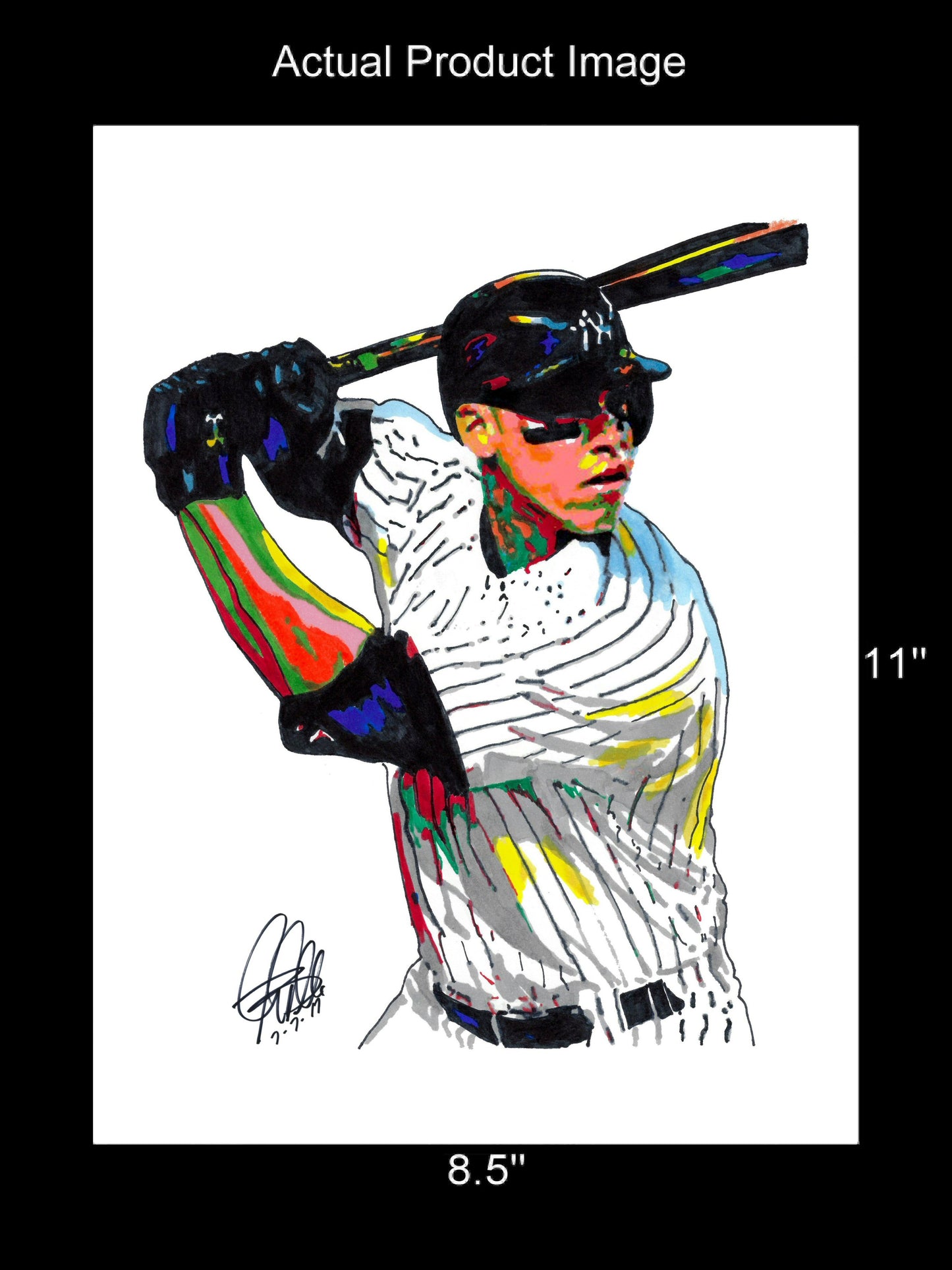 Aaron Judge New York Yankees RF Baseball Sports Poster Print Wall Art 8.5x11