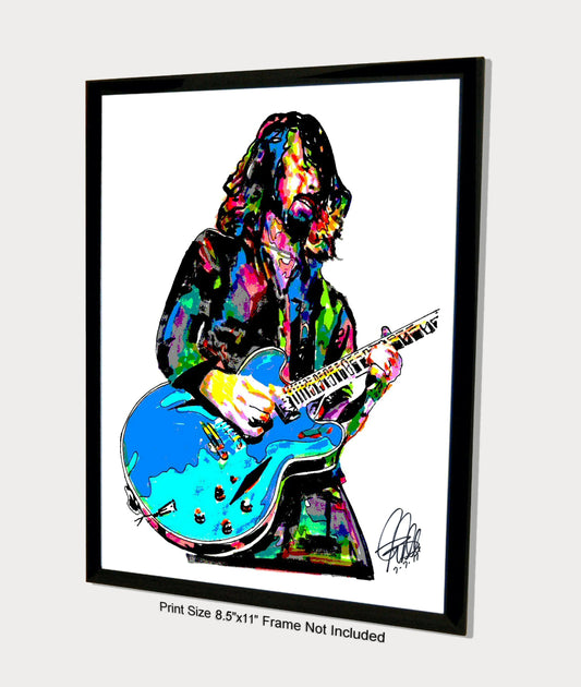 Dave Grohl Foo Fighters Hard Rock Music Poster Print Wall Art 8.5x11