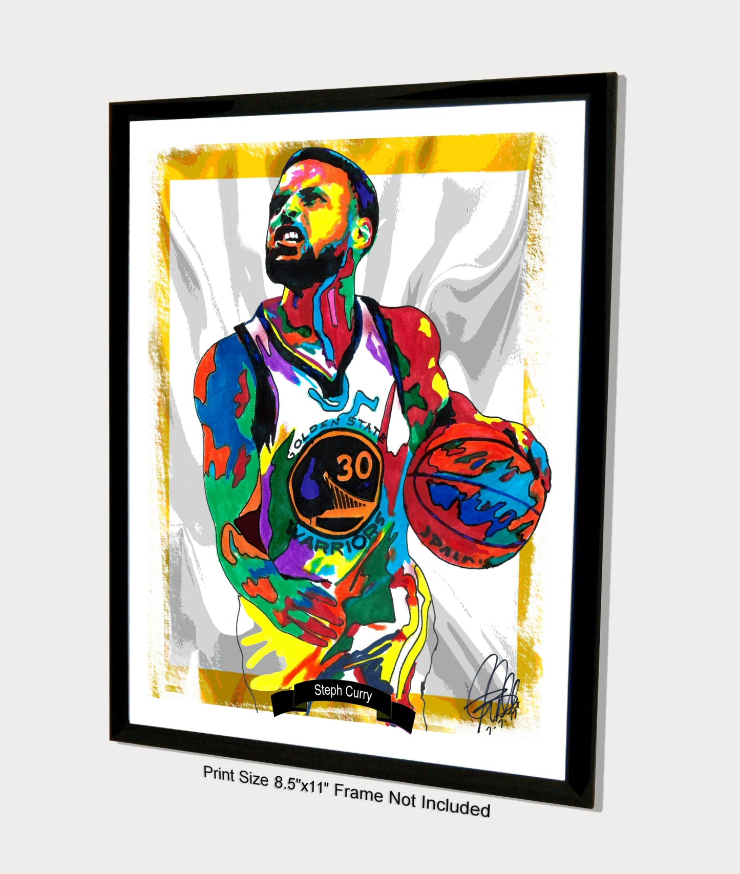 Steph Curry Golden State Warriors Basketball Poster Print Wall Art 8.5x11