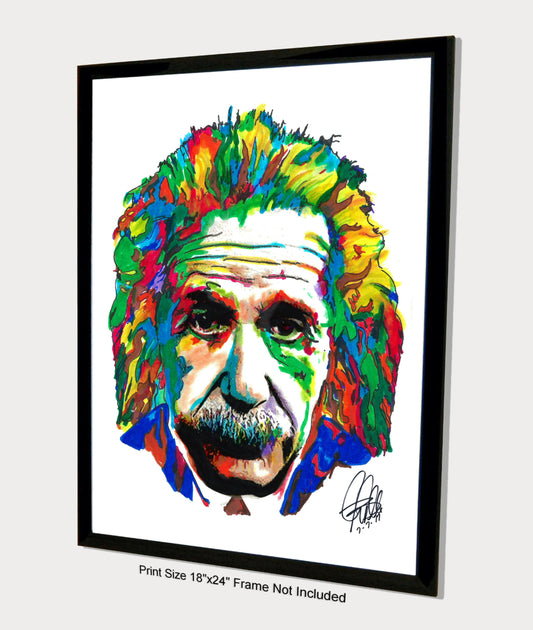 Albert Einstein Science Physics Poster Print Wall Art 8.5x11