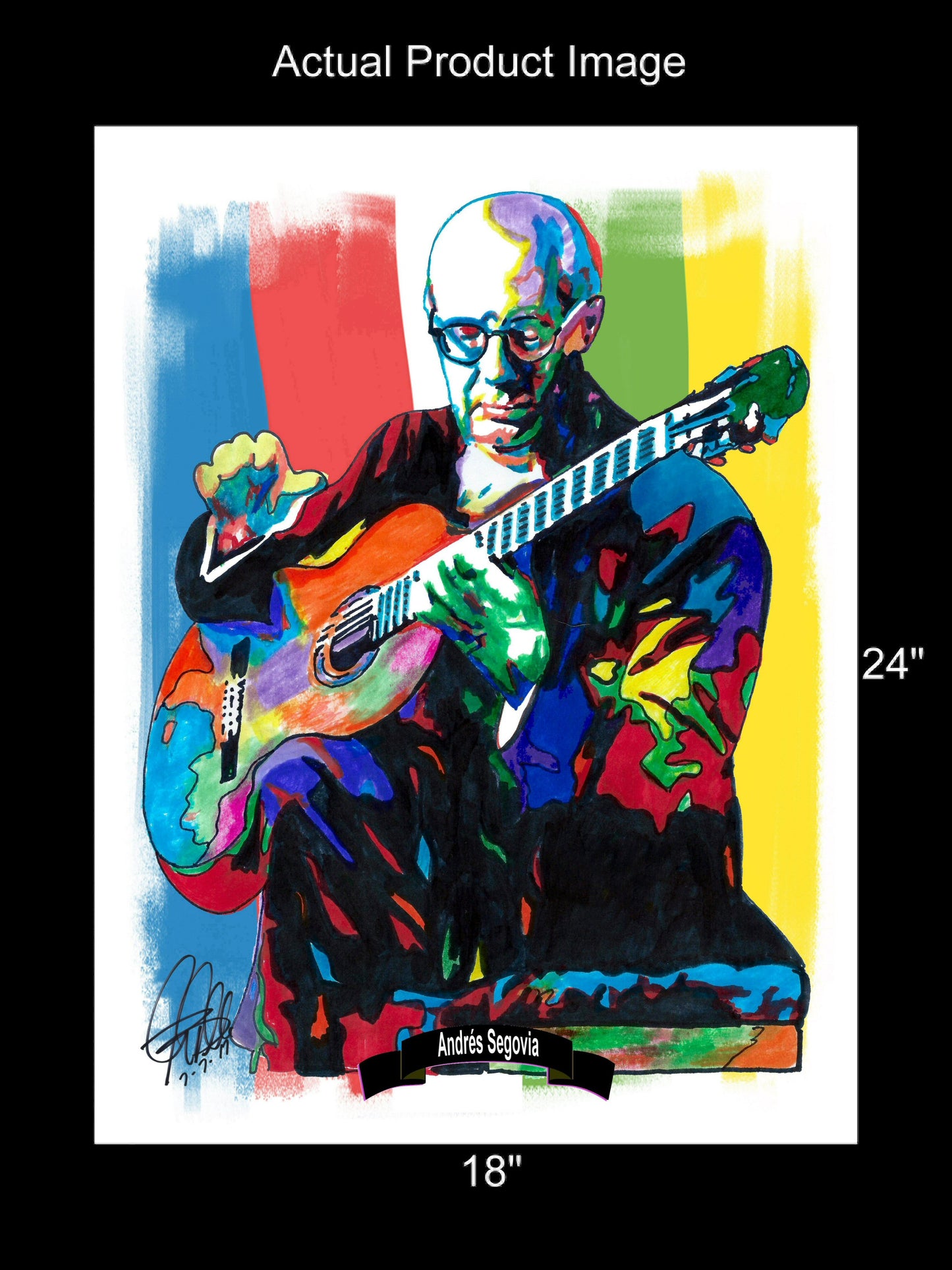 Andres Segovia Classical Guitar Music Poster Print Wall Art 18x24