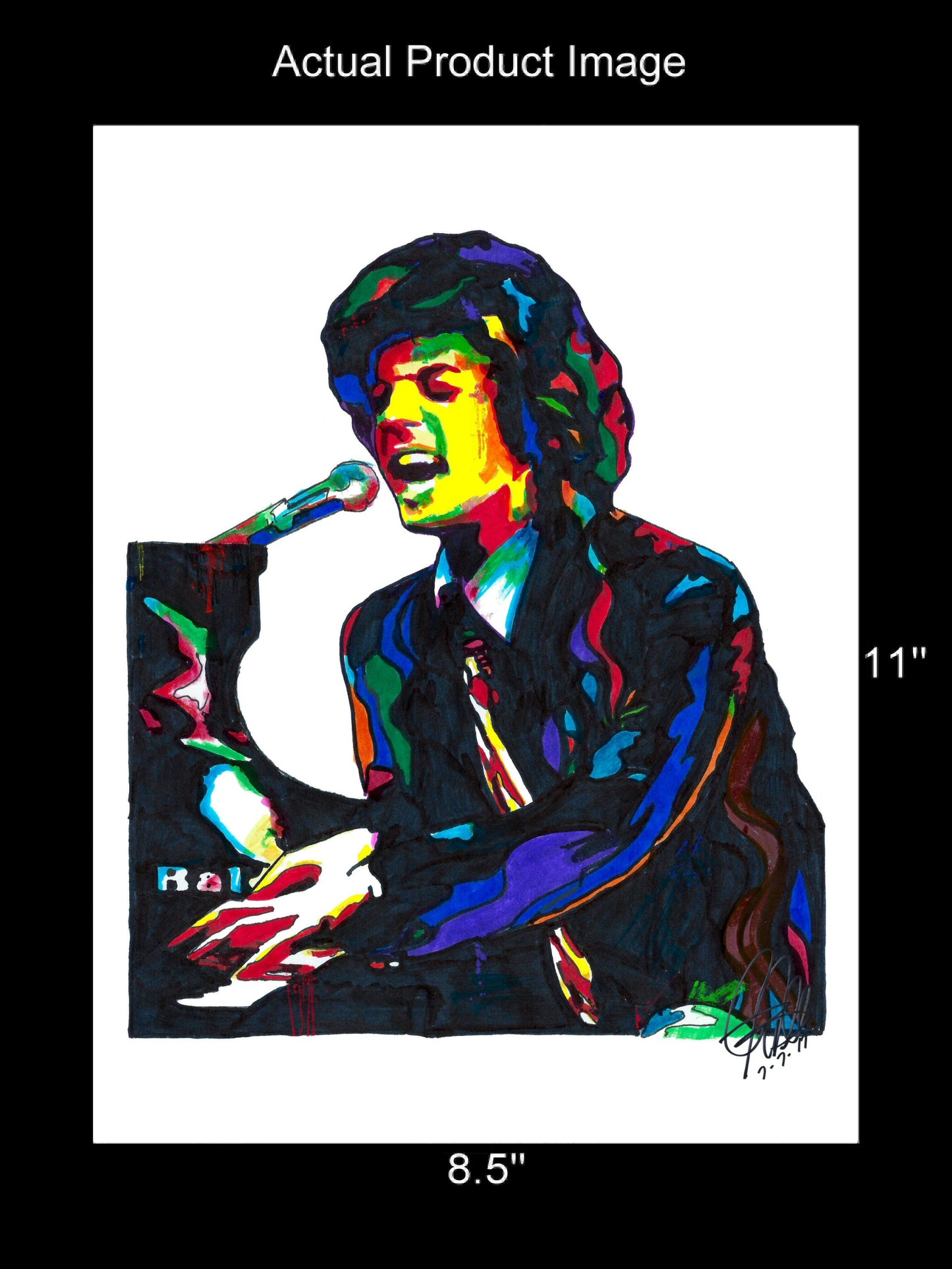 Billy Joel Piano Piano Rock Music Poster Print Wall Art 8.5x11