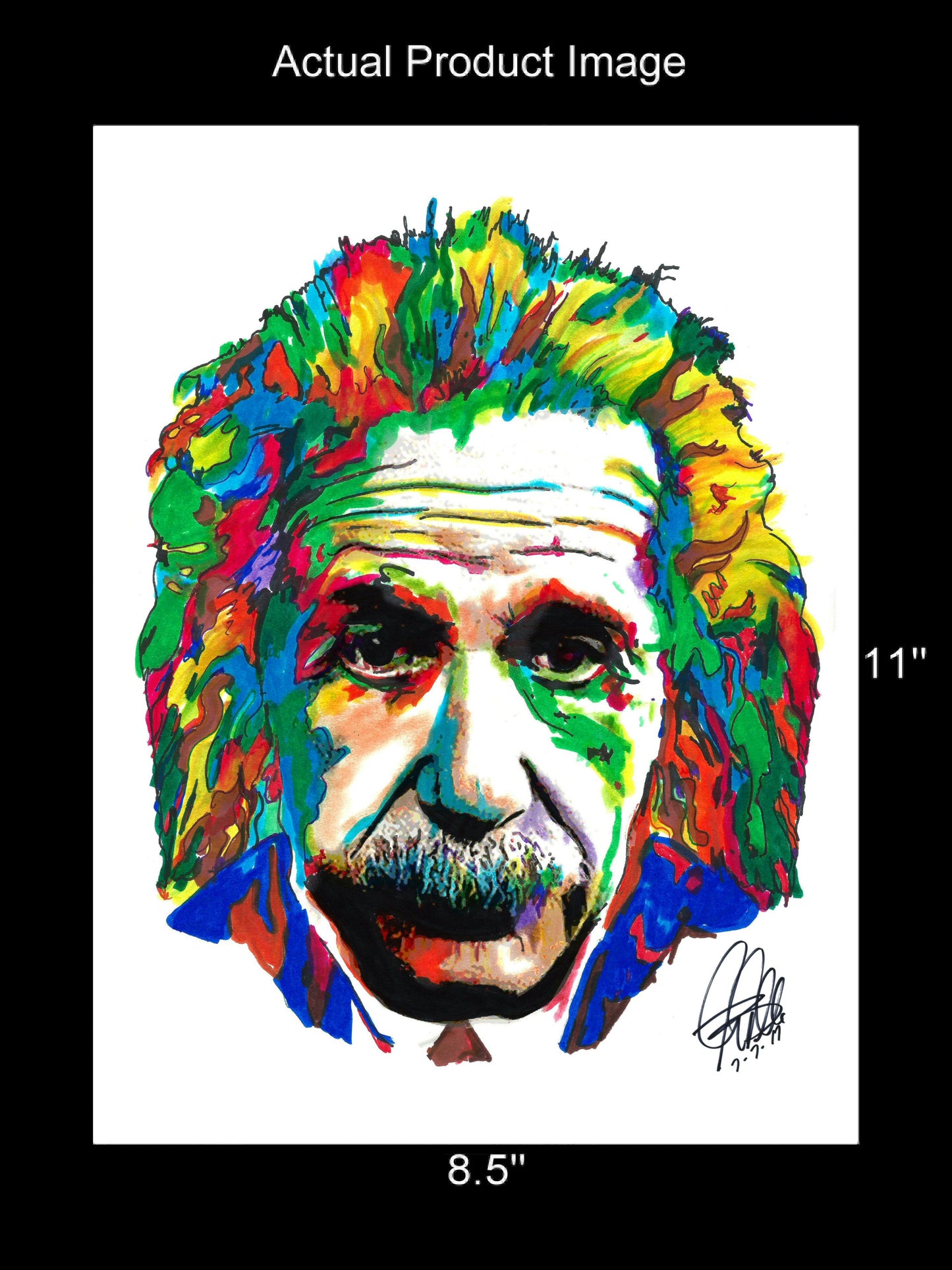 Albert Einstein Science Physics Poster Print Wall Art 8.5x11