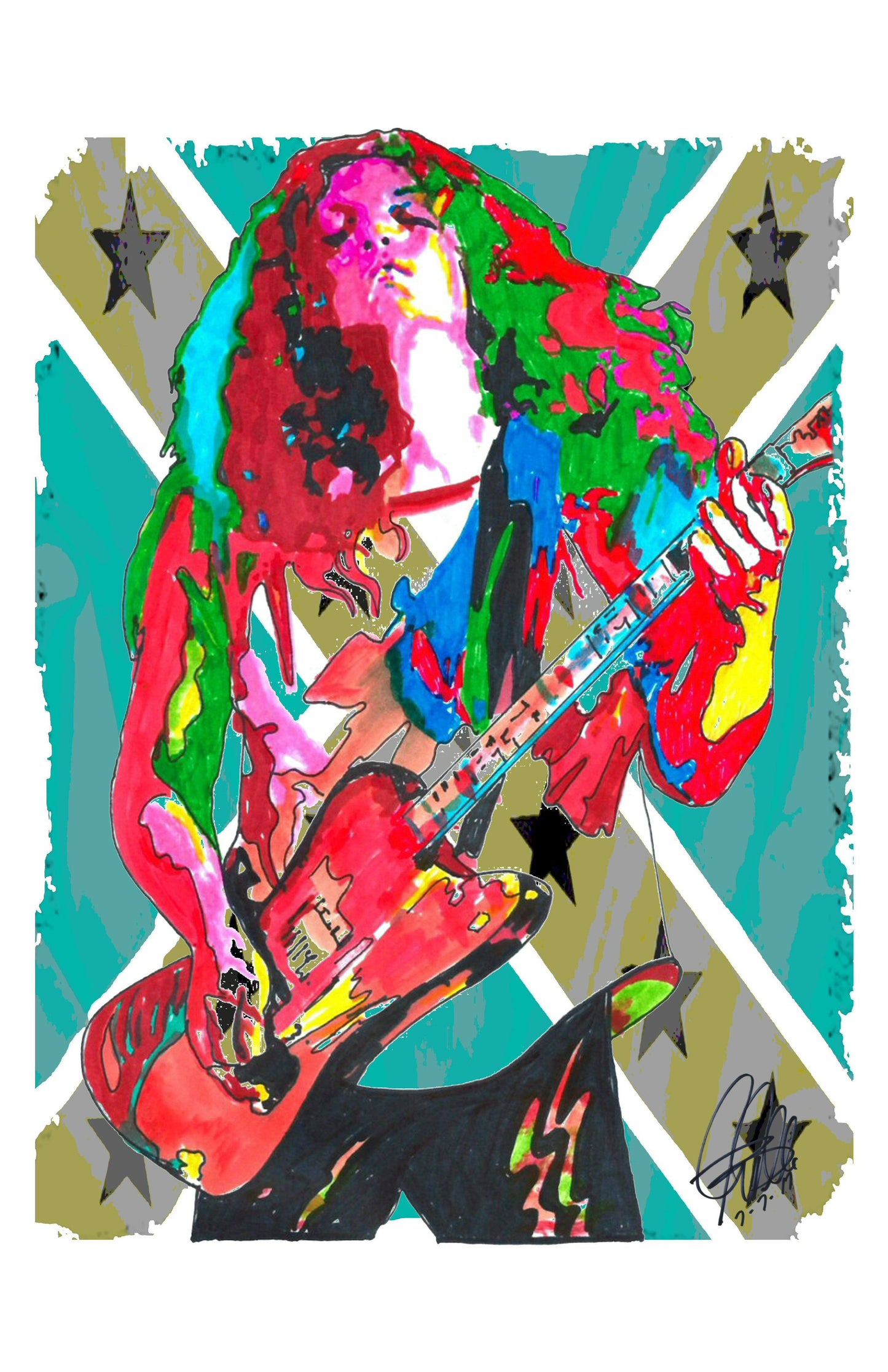 Allen Collins Lynyrd Skynyrd Guitar Rock Music Poster Print Wall Art 11x17