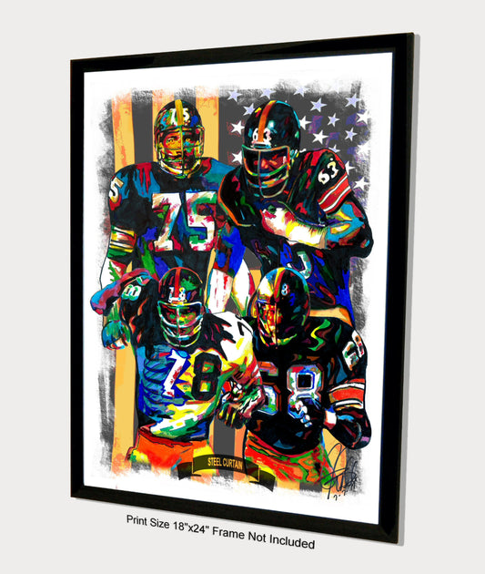 Steel Curtain Steelers Football Sports Print Poster Wall Art 18x24