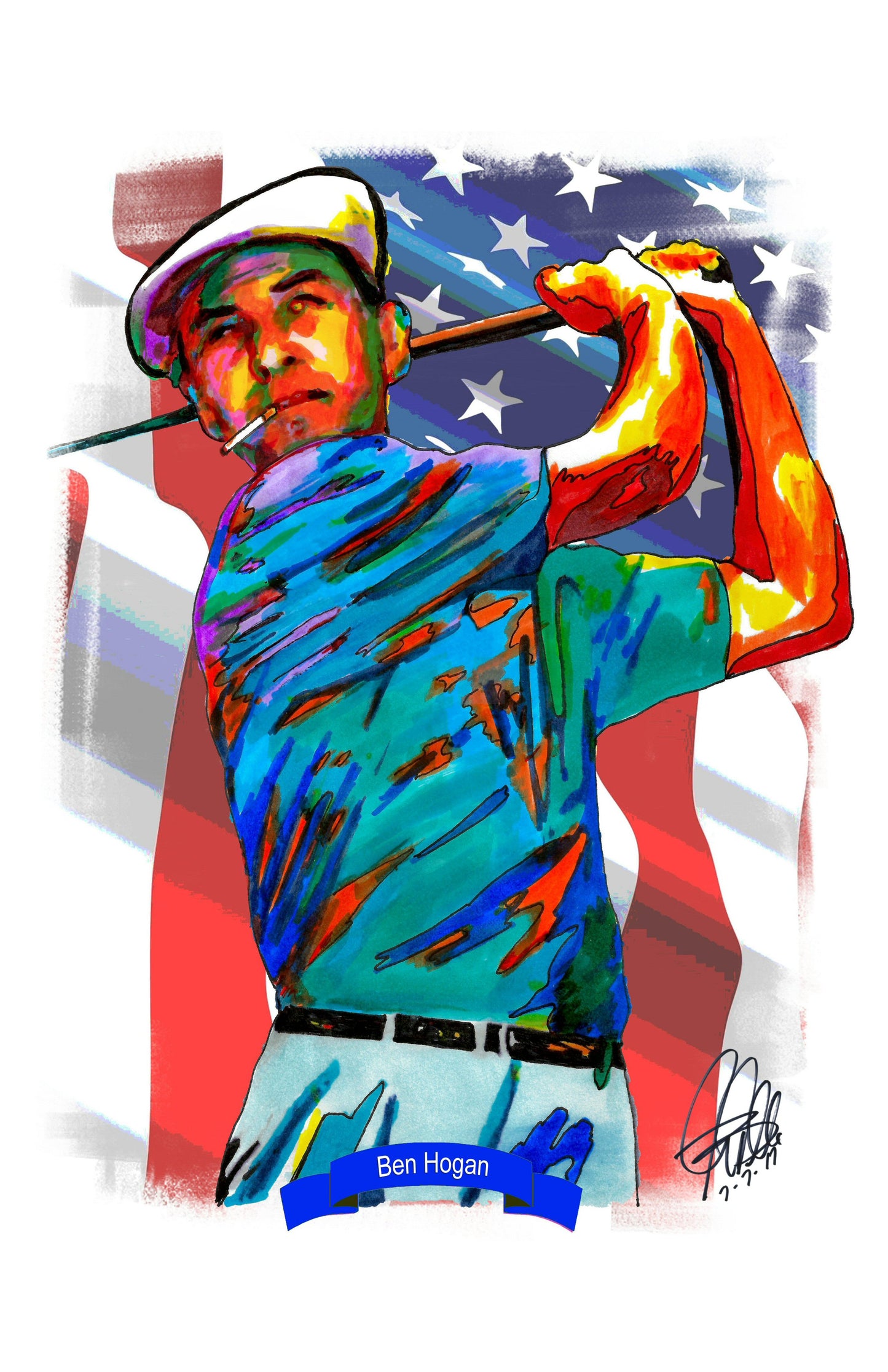 Ben Hogan Golf Poster Print Wall Art 11x17