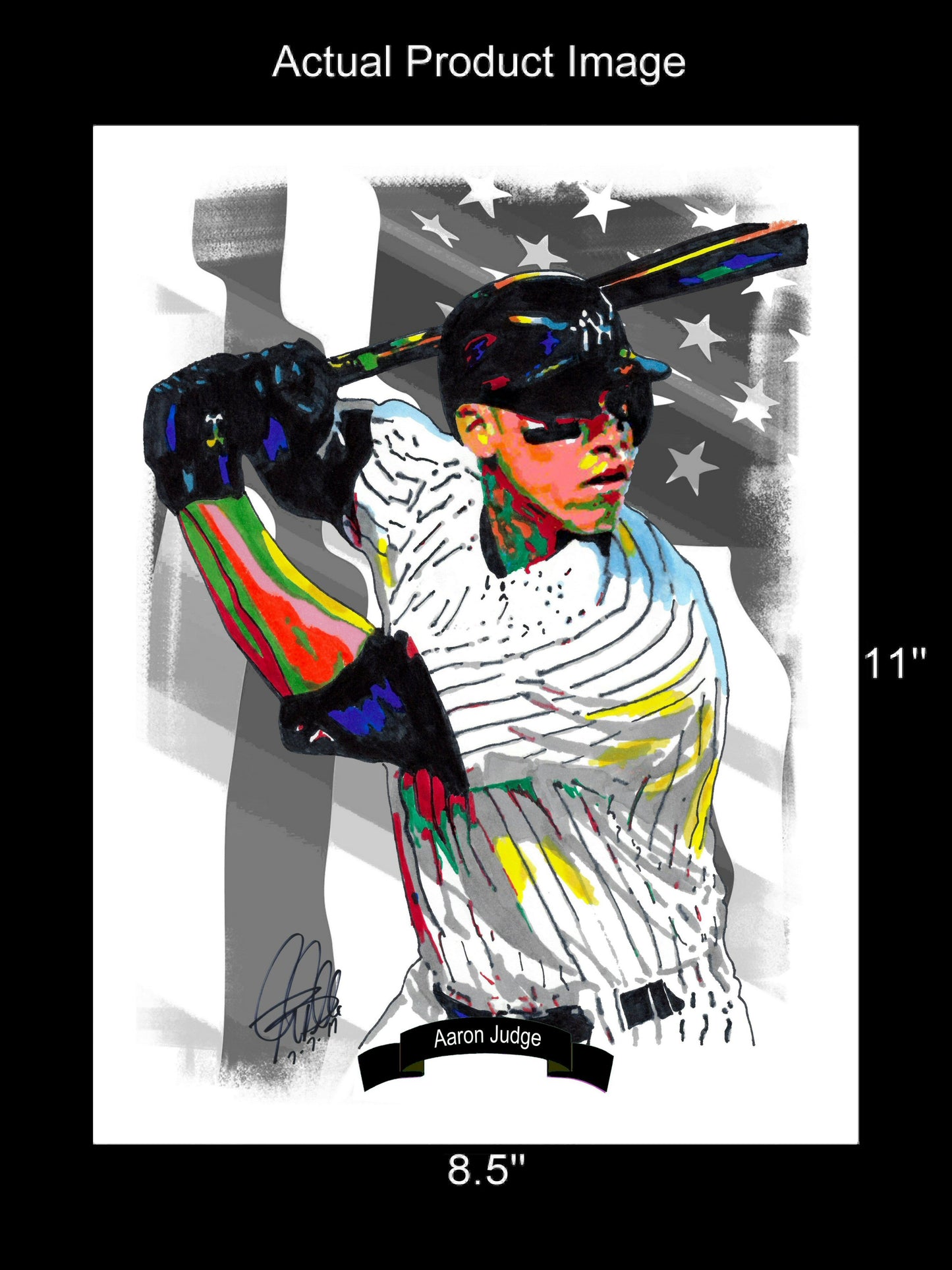 Aaron Judge New York Yankees Baseball Sports Poster Print Wall Art 8.5x11