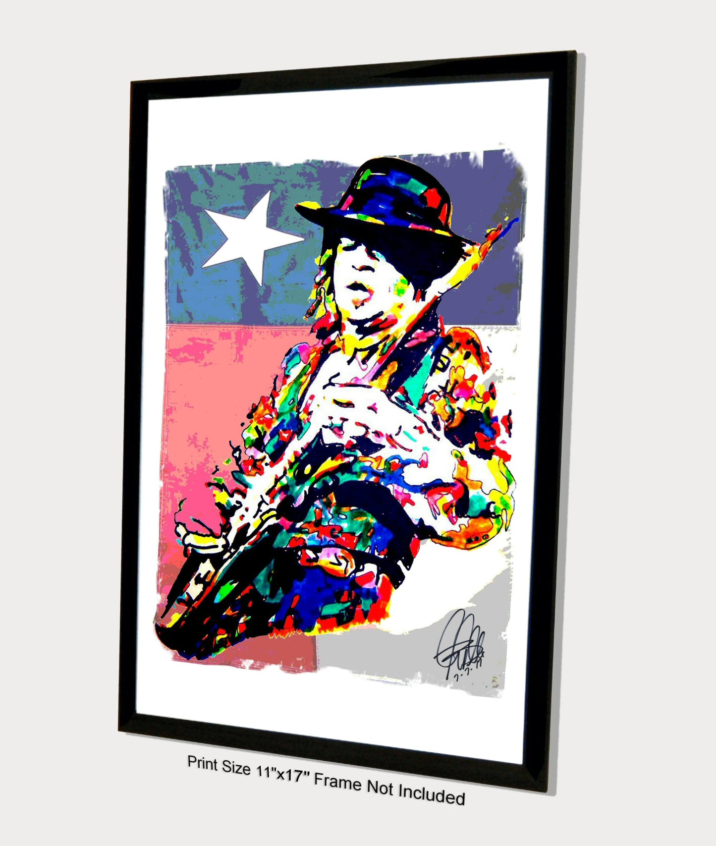 Stevie Ray Vaughan SRV Texas Blues Music Poster Print Wall Art 11x17