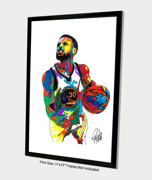 Stephen Steph Curry Golden State Warriors Basketball Poster Print 11x17