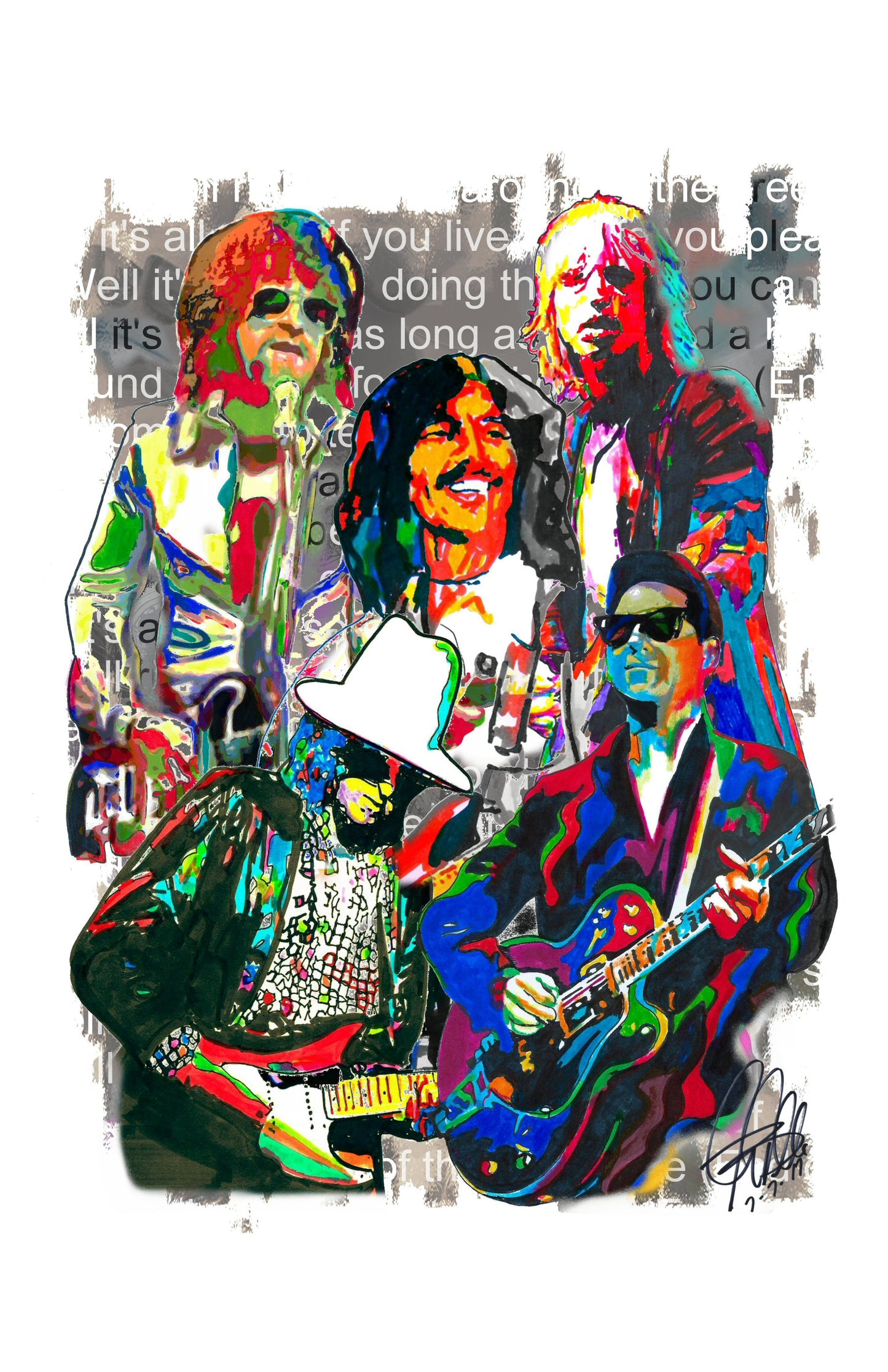 Traveling Wilburys Dylan Harrison Petty Rock Music Poster Print Wall Art 11x17