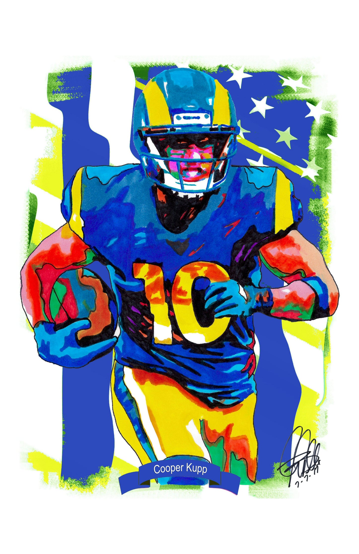 Cooper Kupp Los Angeles Rams Football Poster Print Wall Art 11x17