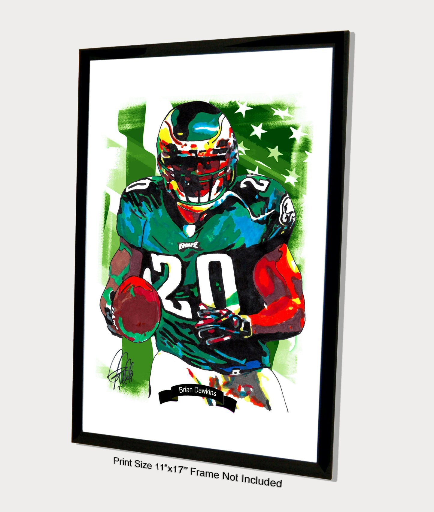 Brian Dawkins Philadelphia Eagles Football Safety Poster Print Wall Art 11x17