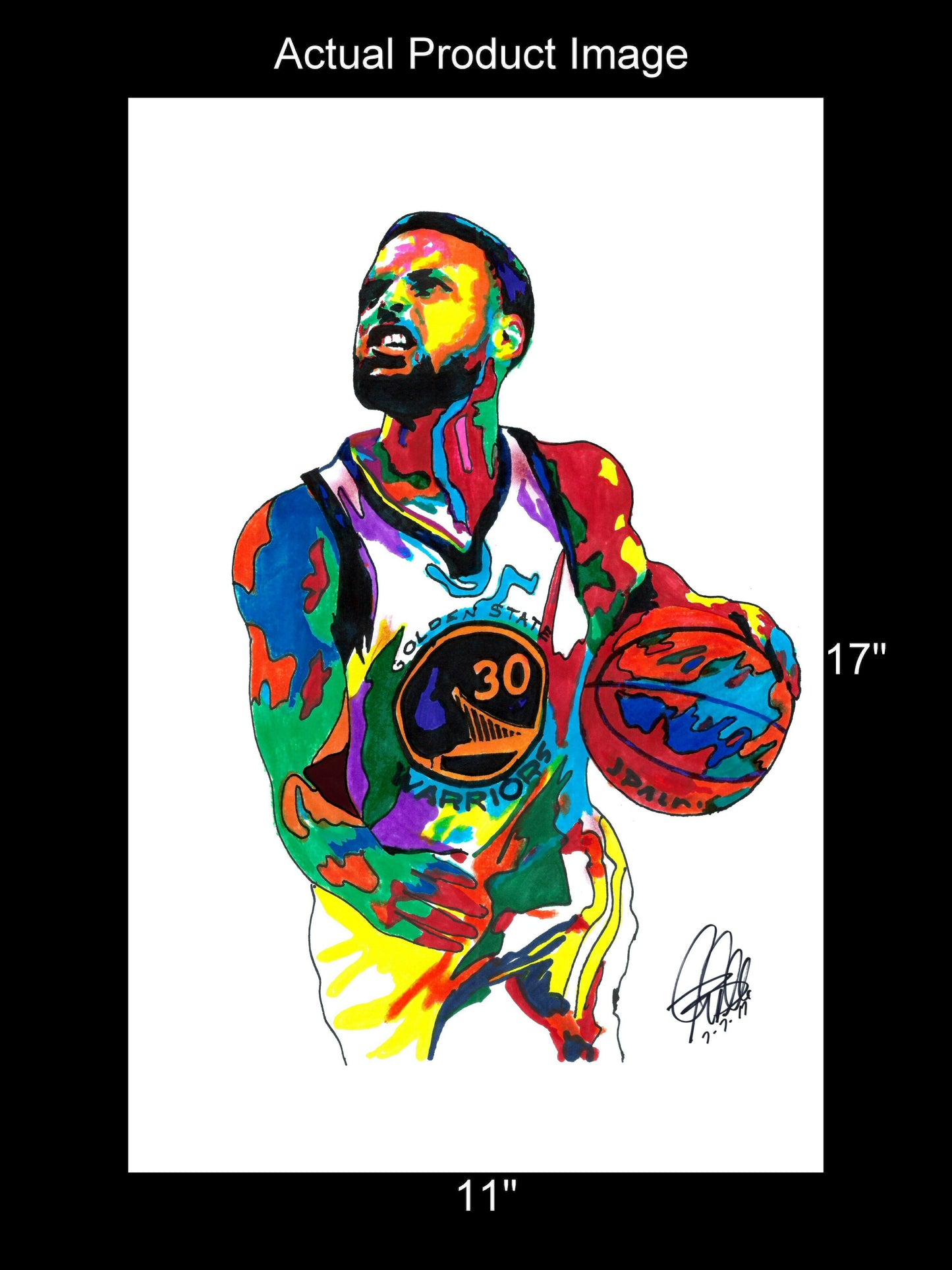 Stephen Steph Curry Golden State Warriors Basketball Poster Print 11x17