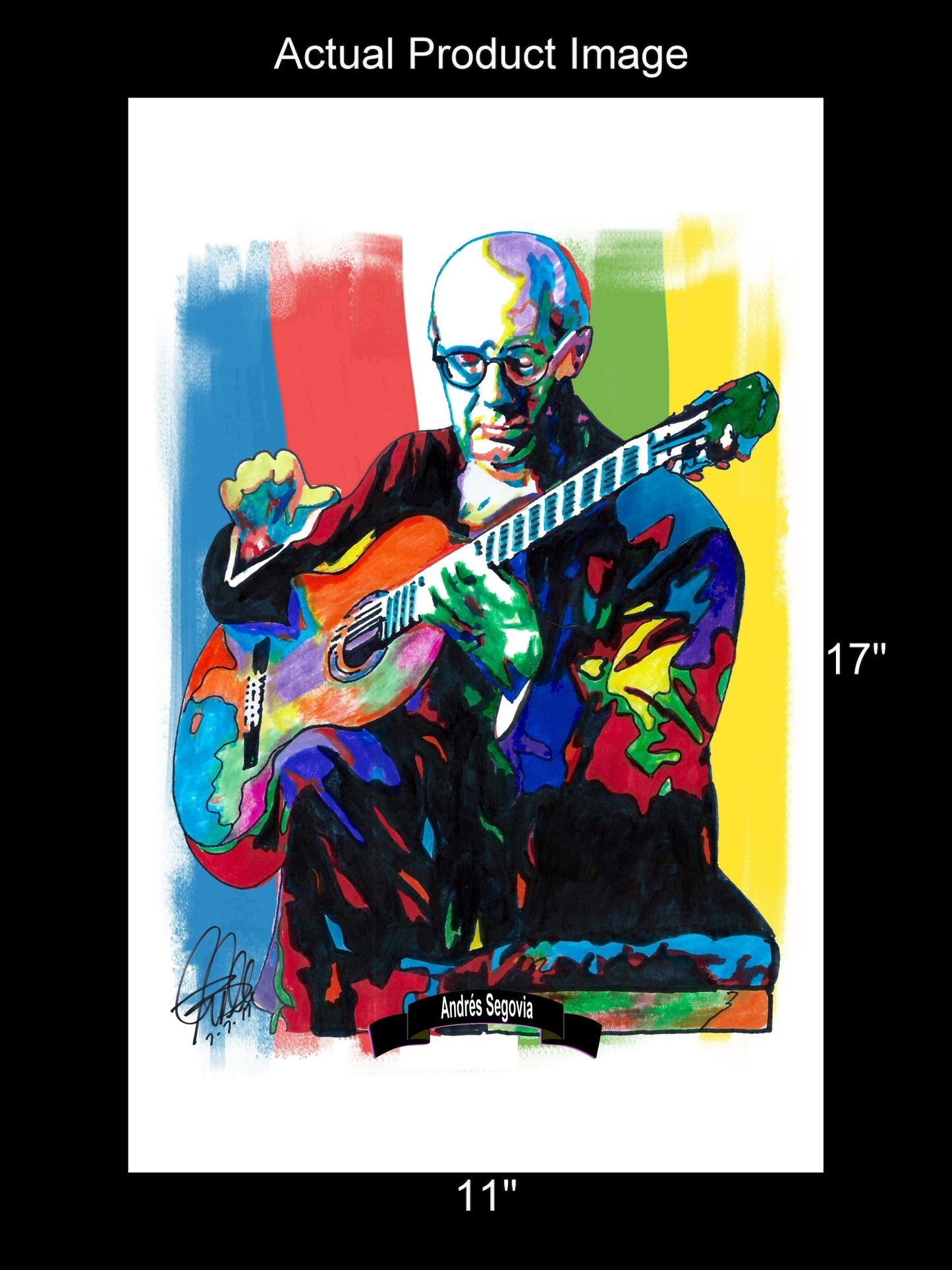 Andres Segovia Classical Guitar Music Poster Print Wall Art 11x17