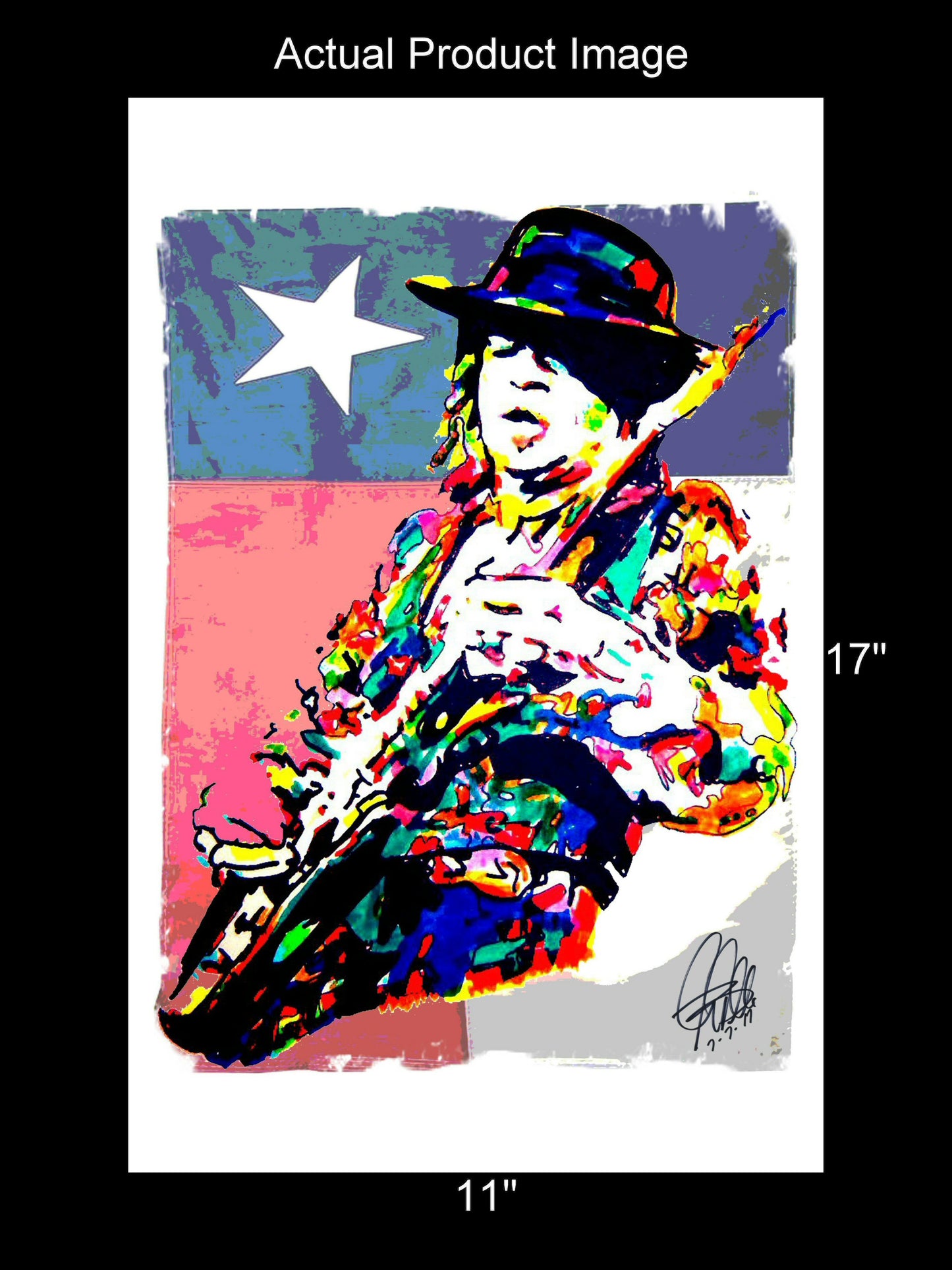 Stevie Ray Vaughan SRV Texas Blues Music Poster Print Wall Art 11x17