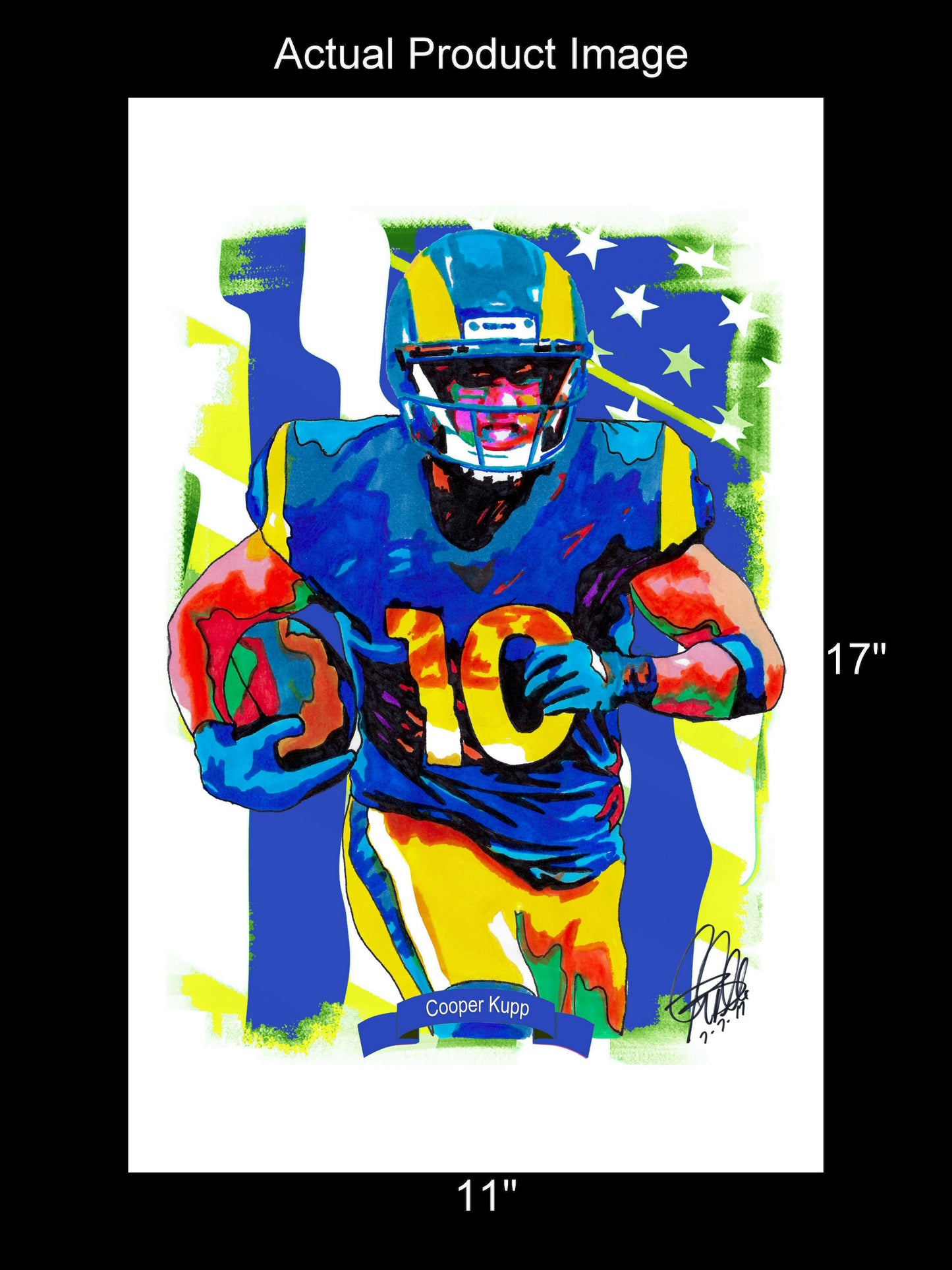 Cooper Kupp Los Angeles Rams Football Poster Print Wall Art 11x17