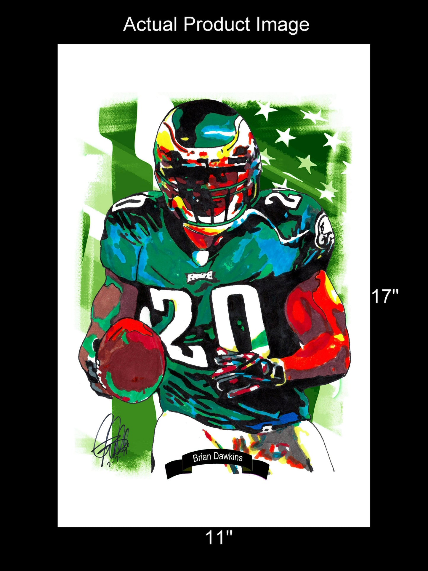 Brian Dawkins Philadelphia Eagles Football Safety Poster Print Wall Art 11x17