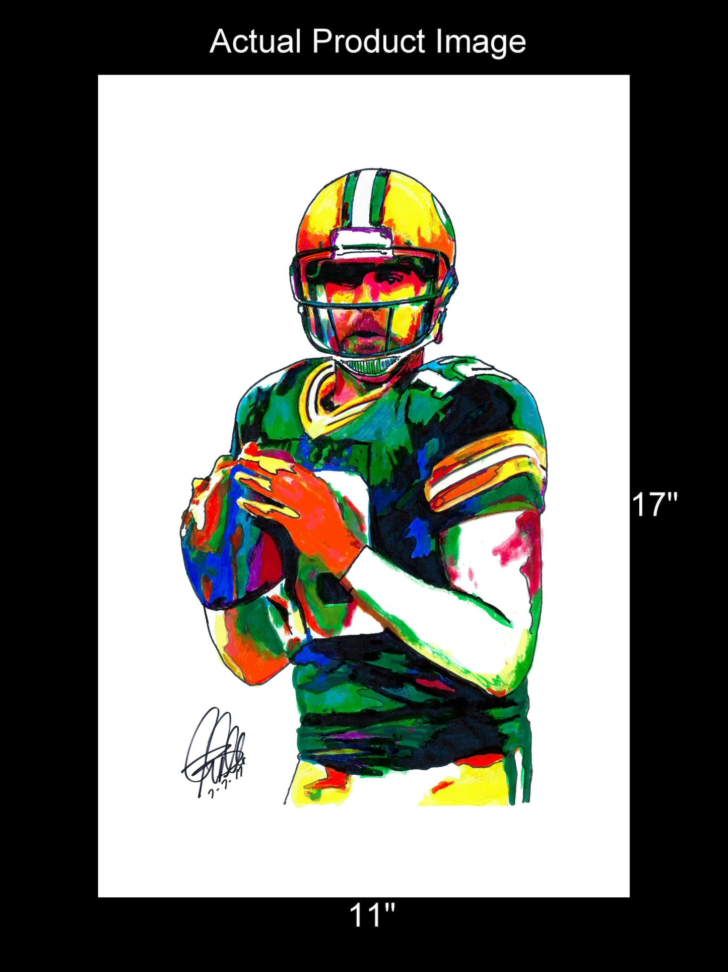 Aaron Rodgers Green Bay Packers QB Football Sports Poster Print Wall Art 11x17