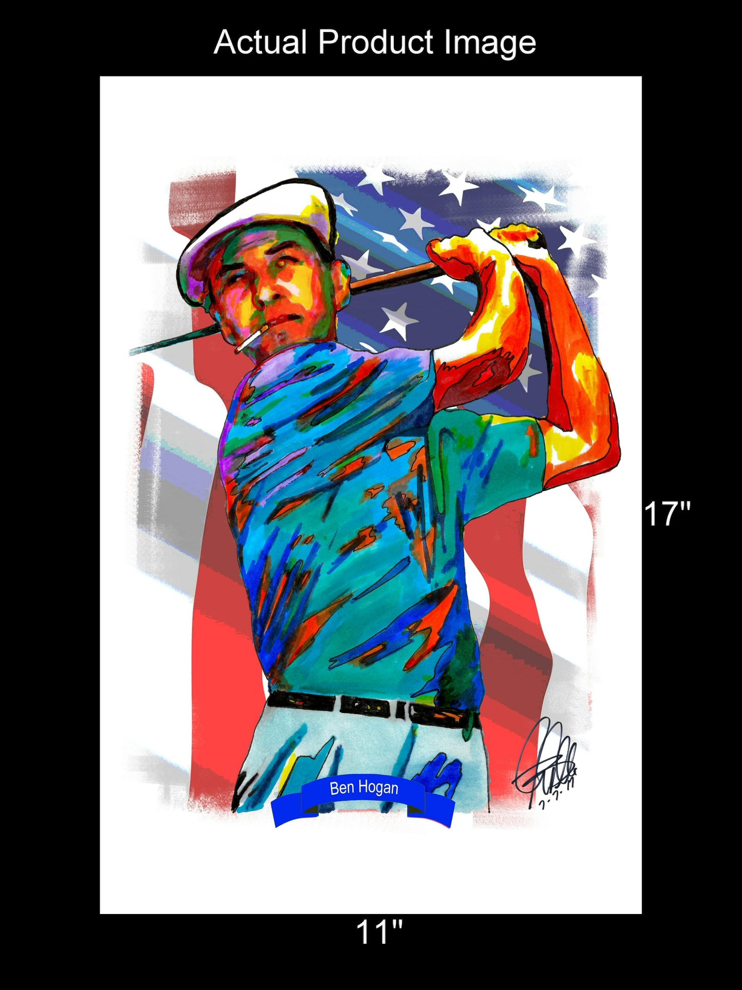 Ben Hogan Golf Poster Print Wall Art 11x17