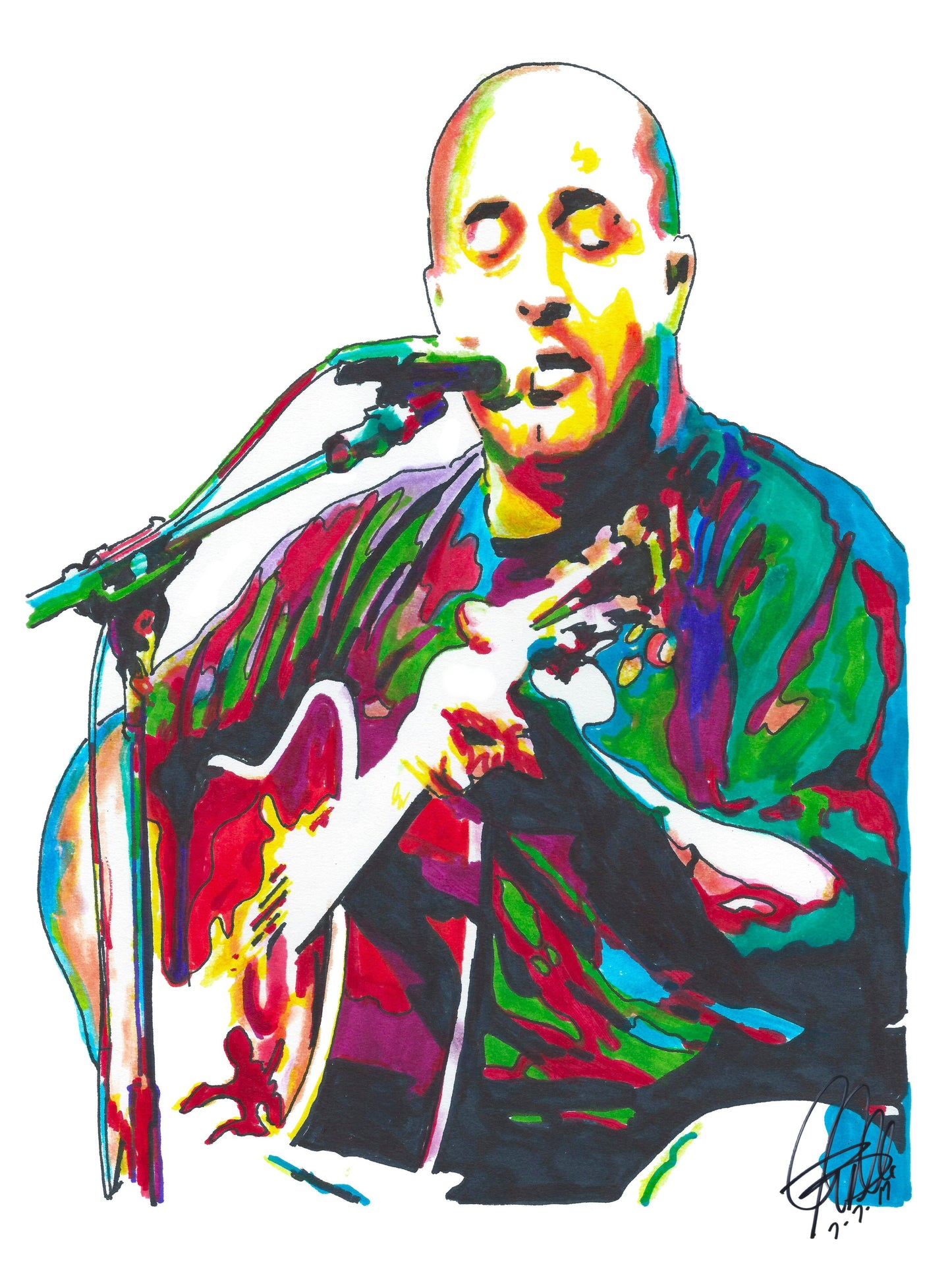 Aaron Lewis Staind Singer Guitar Rock Music Poster Print Wall Art 8.5x11