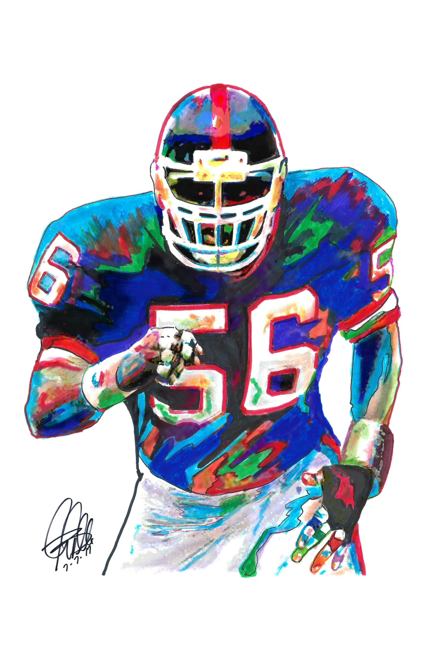 Lawrence Taylor New York Giants LB Football Sports Poster Print Wall Art 11x17