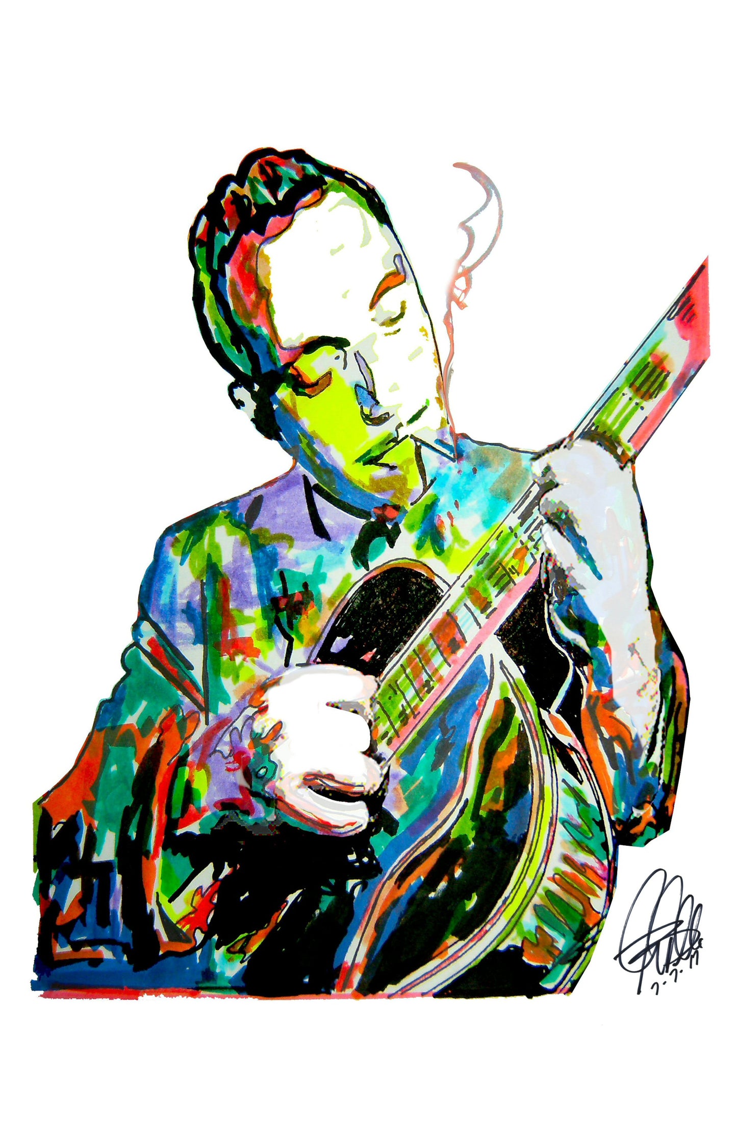 Django Reinhardt Guitar Jazz Bebop Music Print Poster Wall Art 11x17